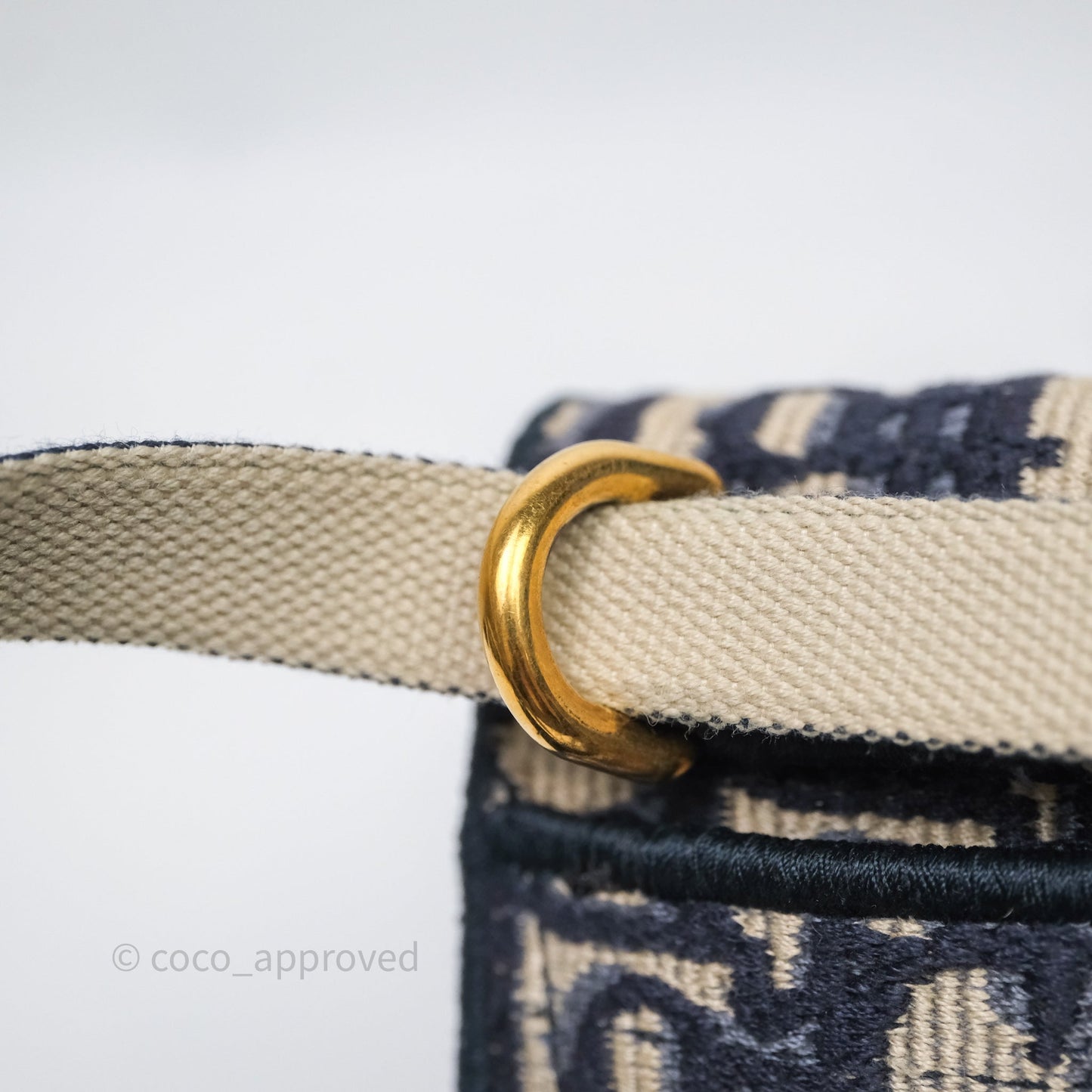 Christian Dior Navy Oblique Slim Saddle Pouch