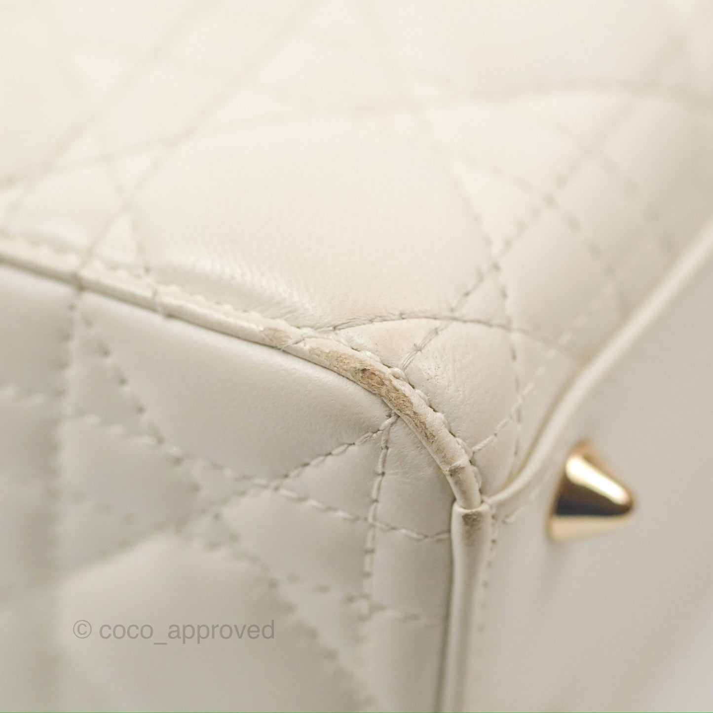 Christian Dior My ABCDior Lady Dior White Cannage Lambskin Gold Hardware