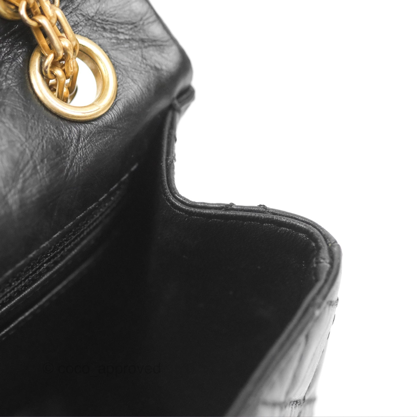 Chanel Mini Reissue 224 Black Aged Calfskin Aged Gold Hardware