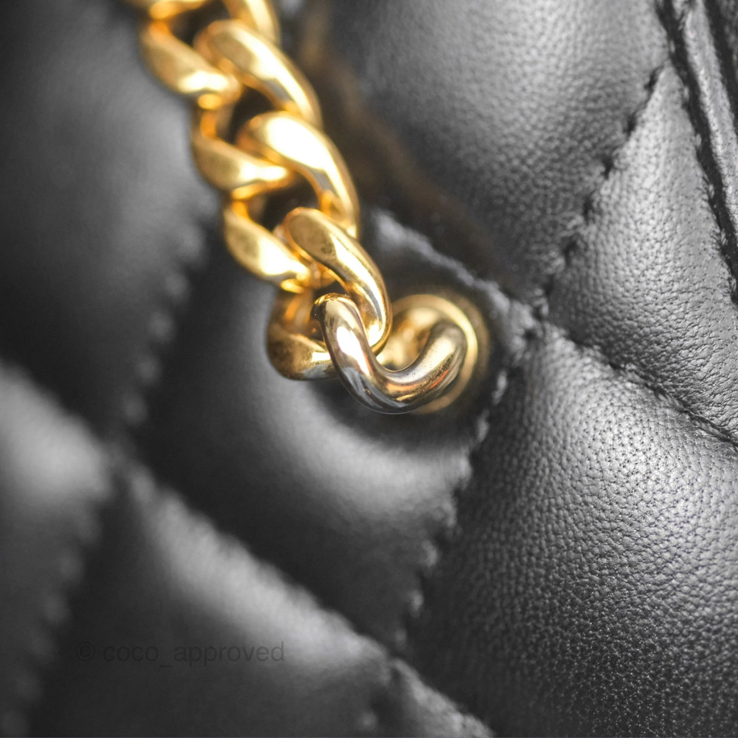 Chanel Vanity Rectangular with Pearl Resin Chain Black Lambskin Gold Hardware