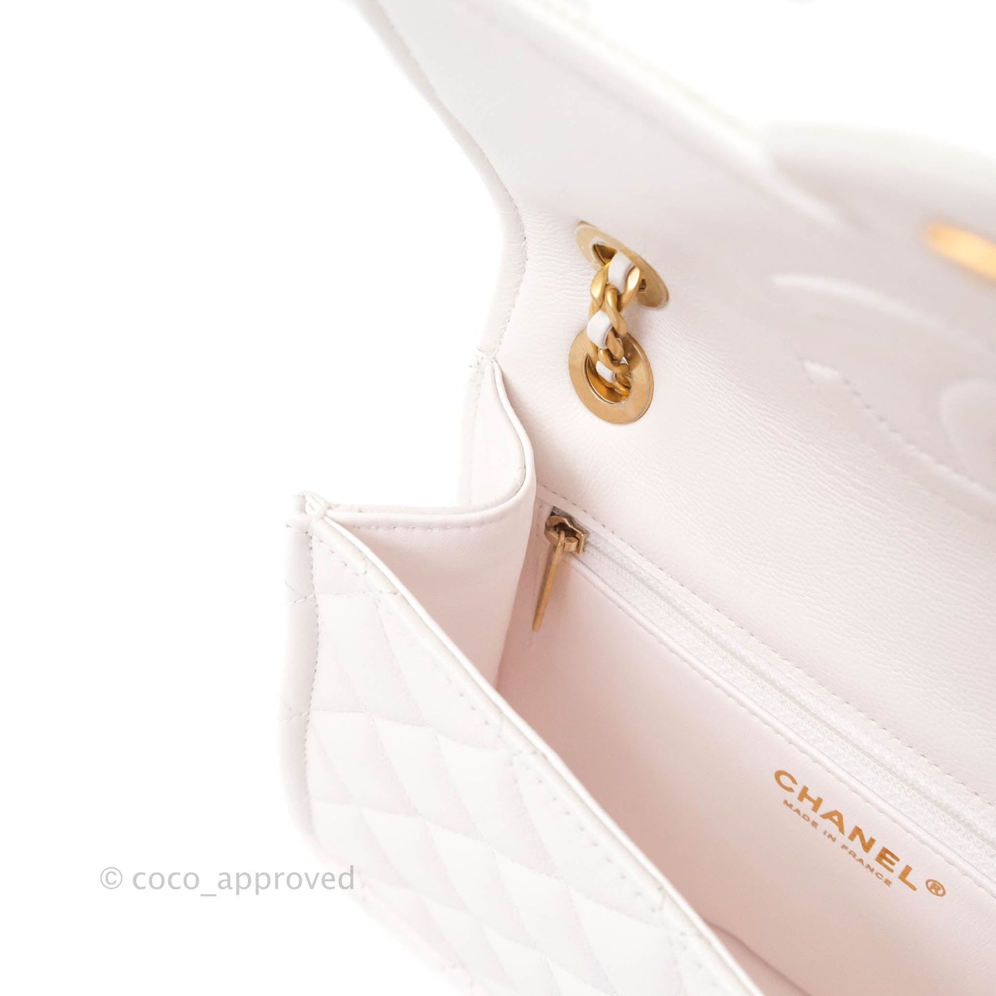 Chanel Small With Chain (O-purse-vanity With Chain) White