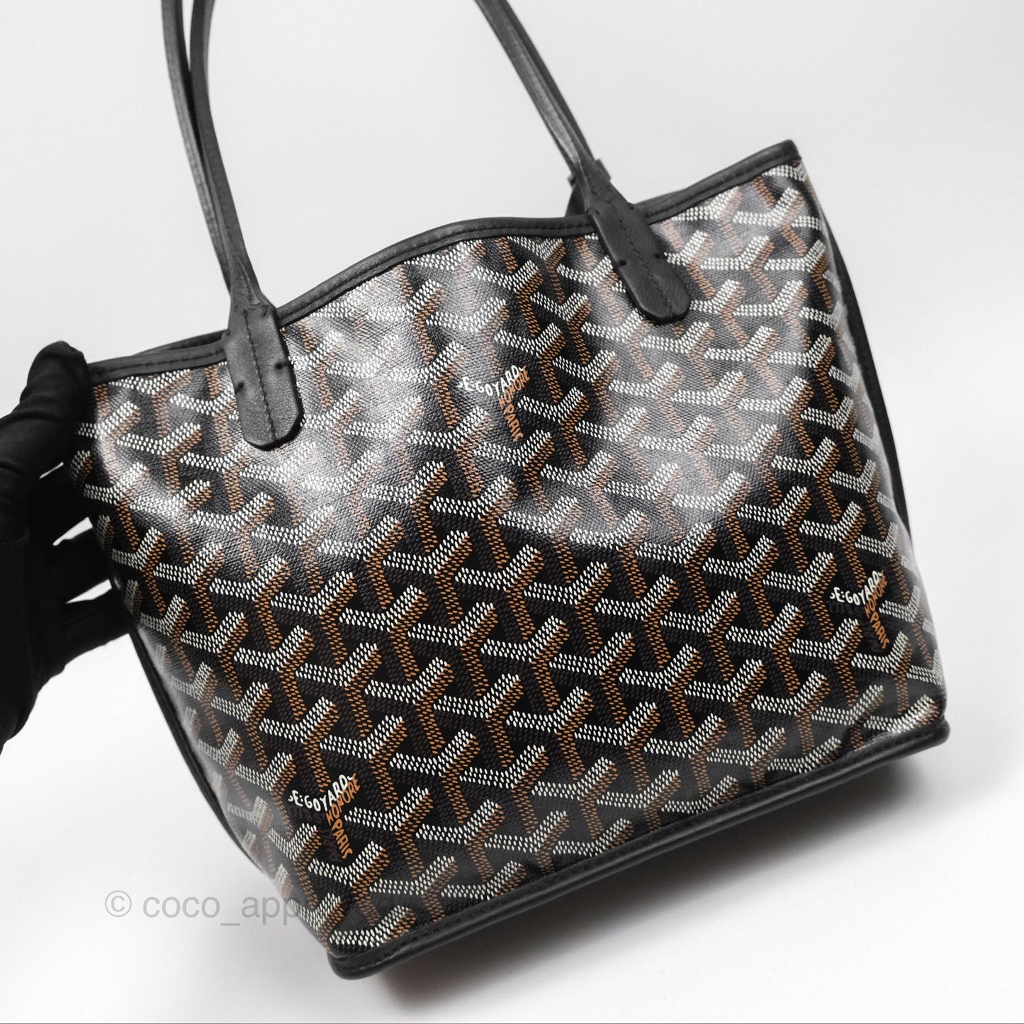 Goyard Anjou Mini Bag Goyardine Canvas Black
