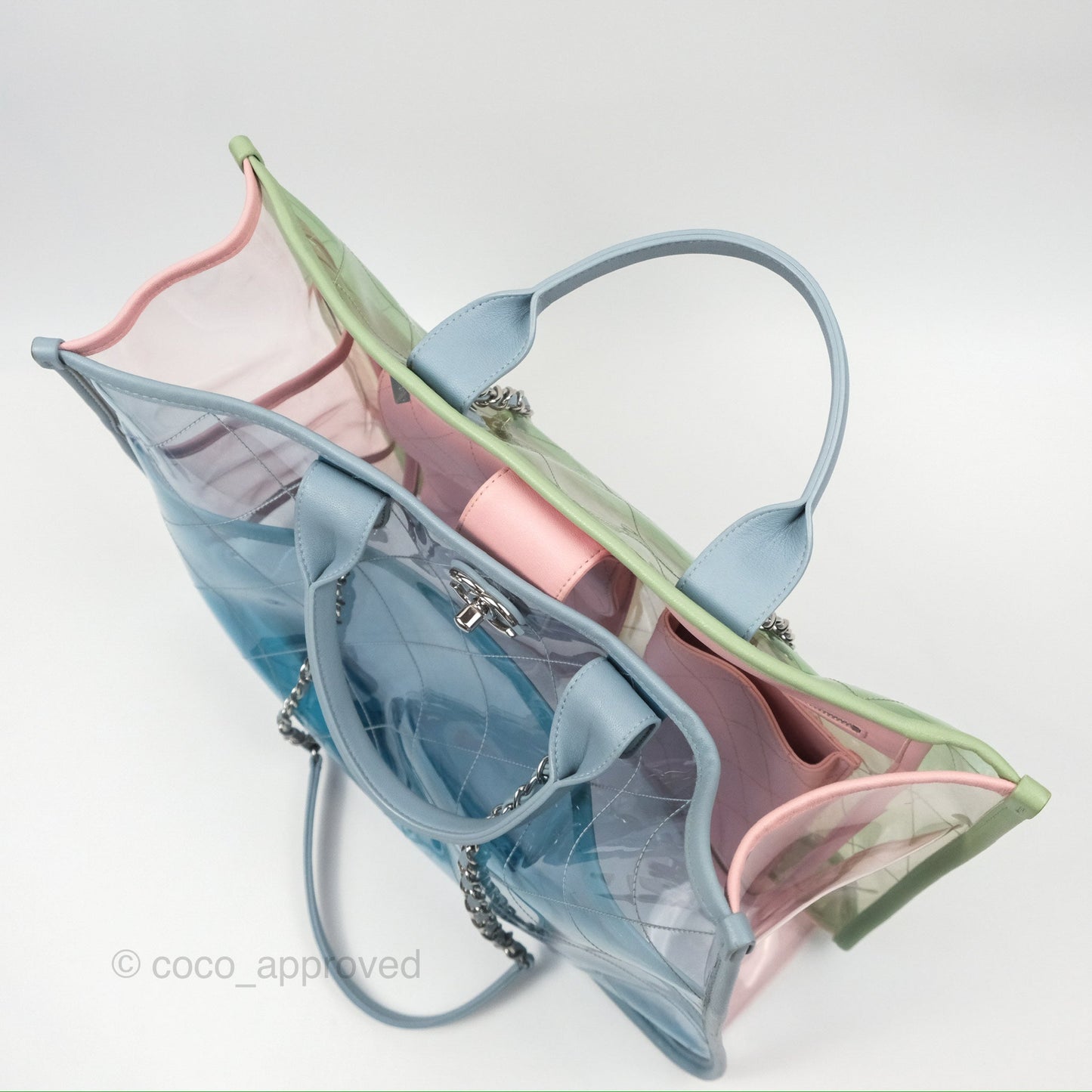 Chanel Coco Splash Blue/Green/Pink PVC Shopping Tote Bag