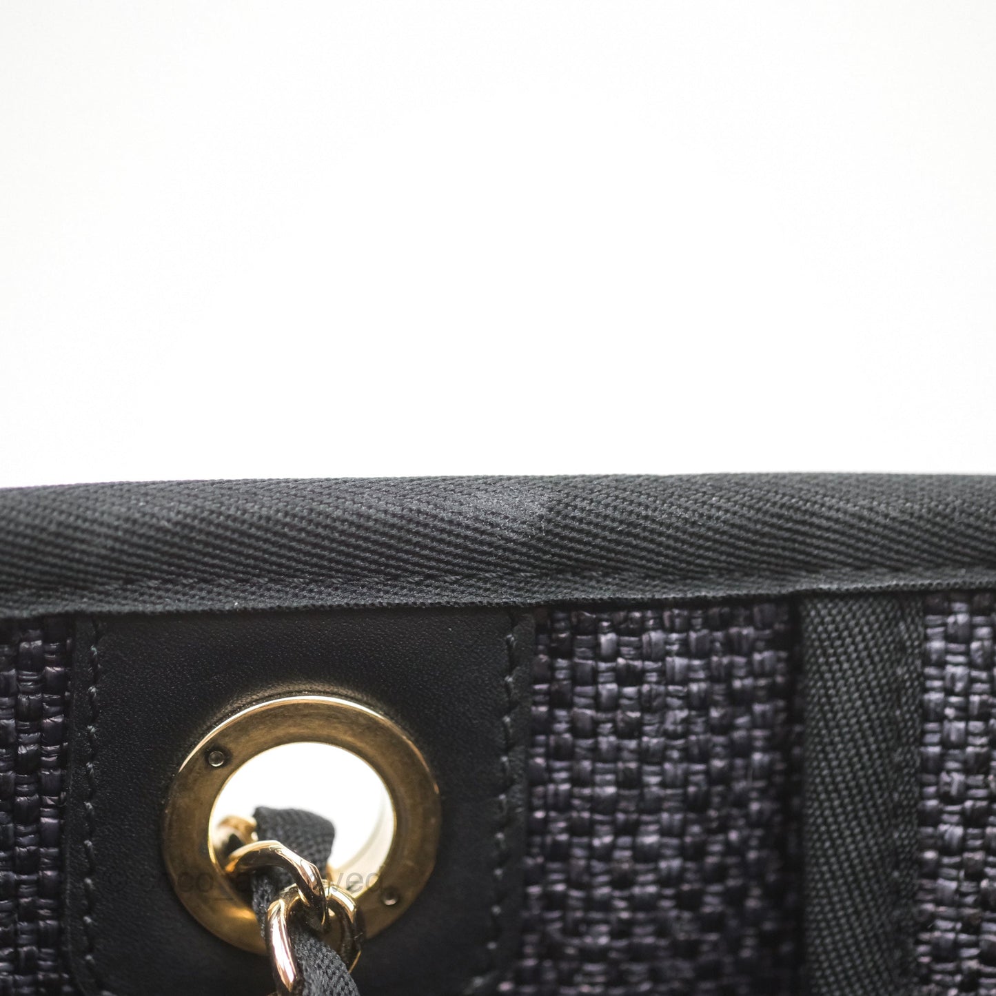 Chanel Medium Deauville Tote Black Canvas Gold Hardware