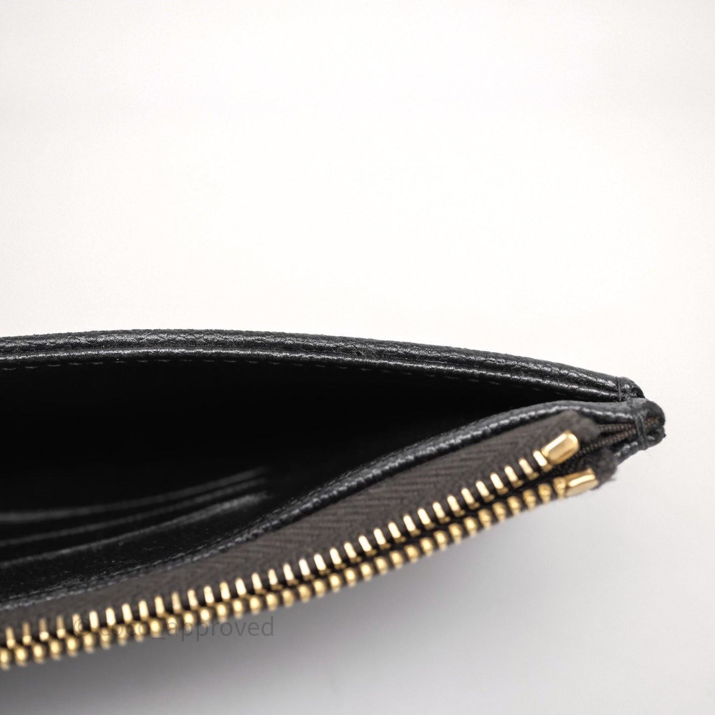Chanel Chevron Zip Long Wallet Grey Caviar Gold Hardware