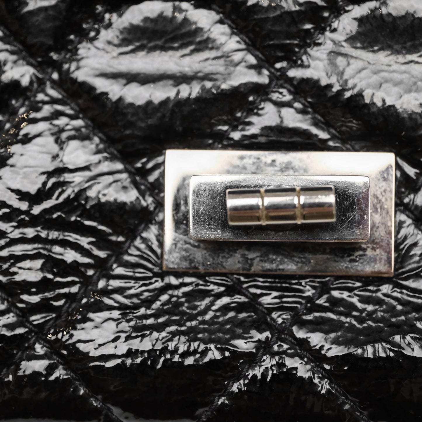 Chanel 2.55 Reissue Glazed Calfskin So Black 227 Silver Hardware