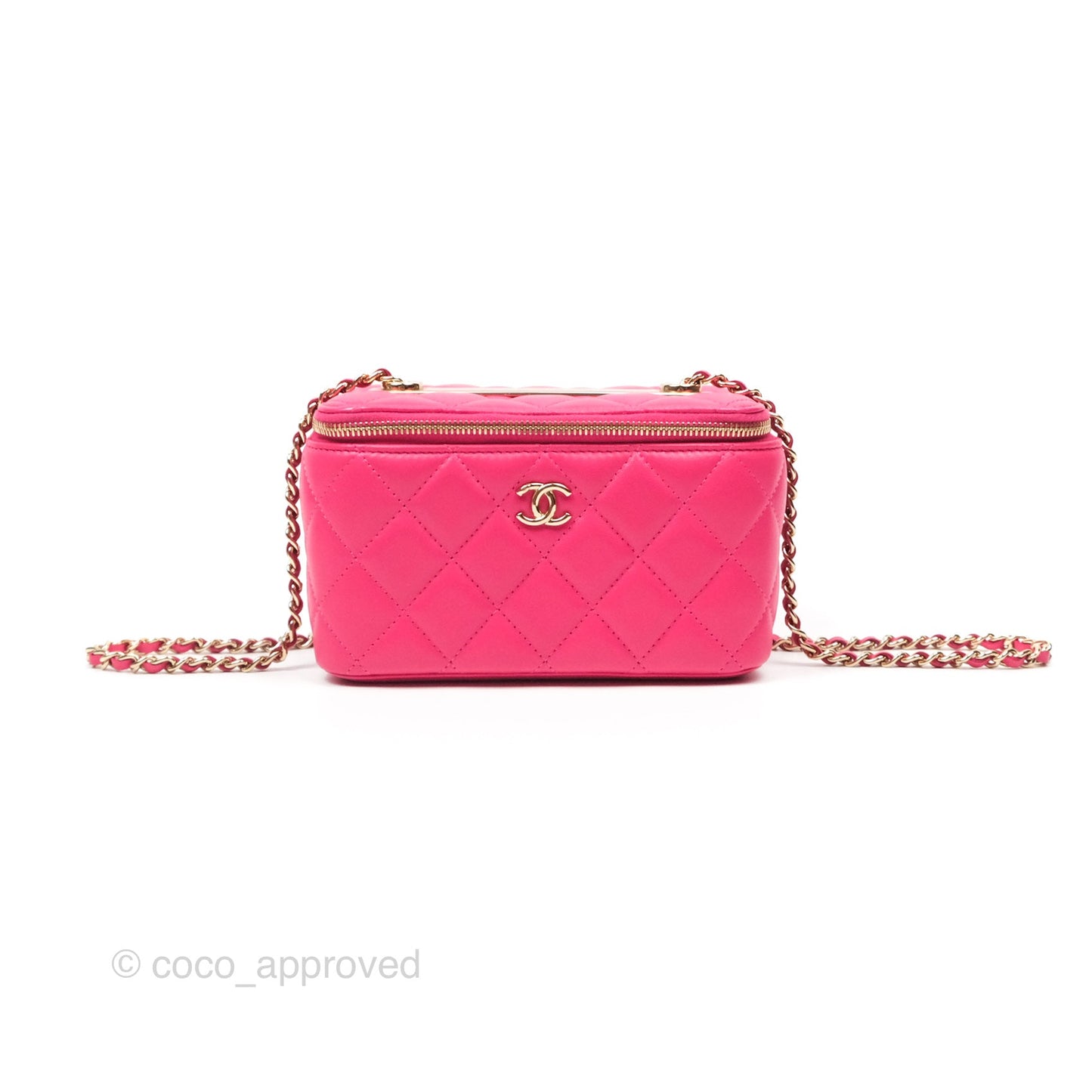Chanel Trendy CC Vanity With Chain Dark Pink Lambskin Gold Hardware