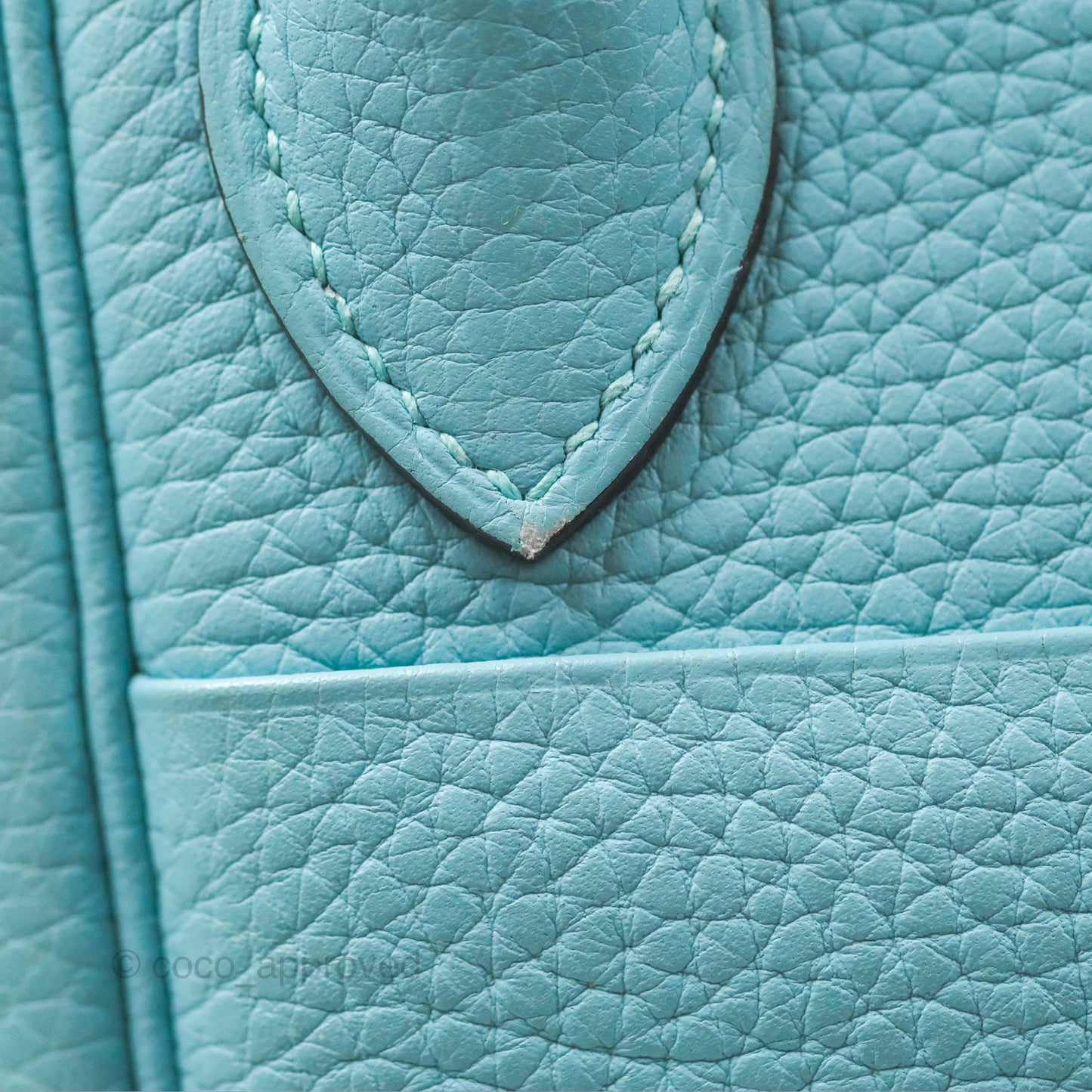 Hermès Lindy 30 Bleu Atoll Clemence Palladium Hardware