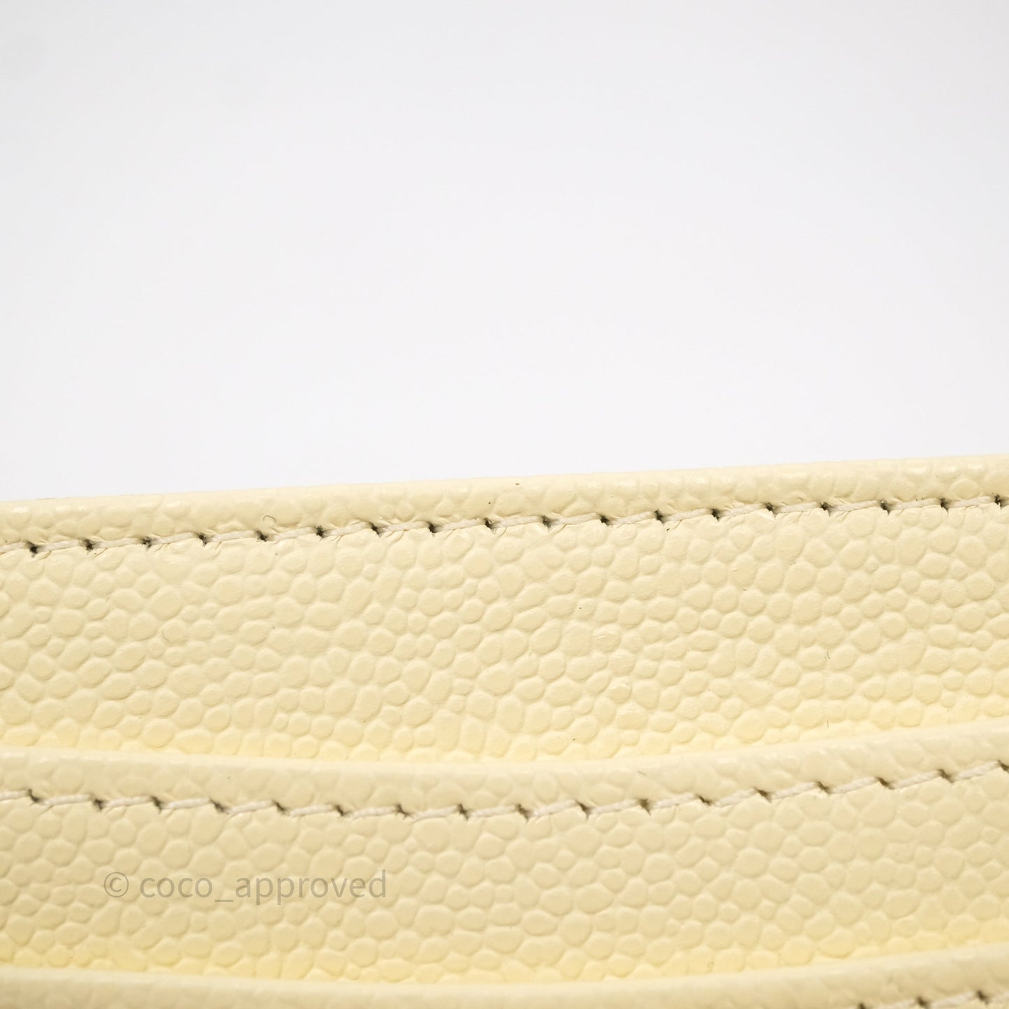 Chanel Quilted Card Holder Yellow Caviar Gold Hardware