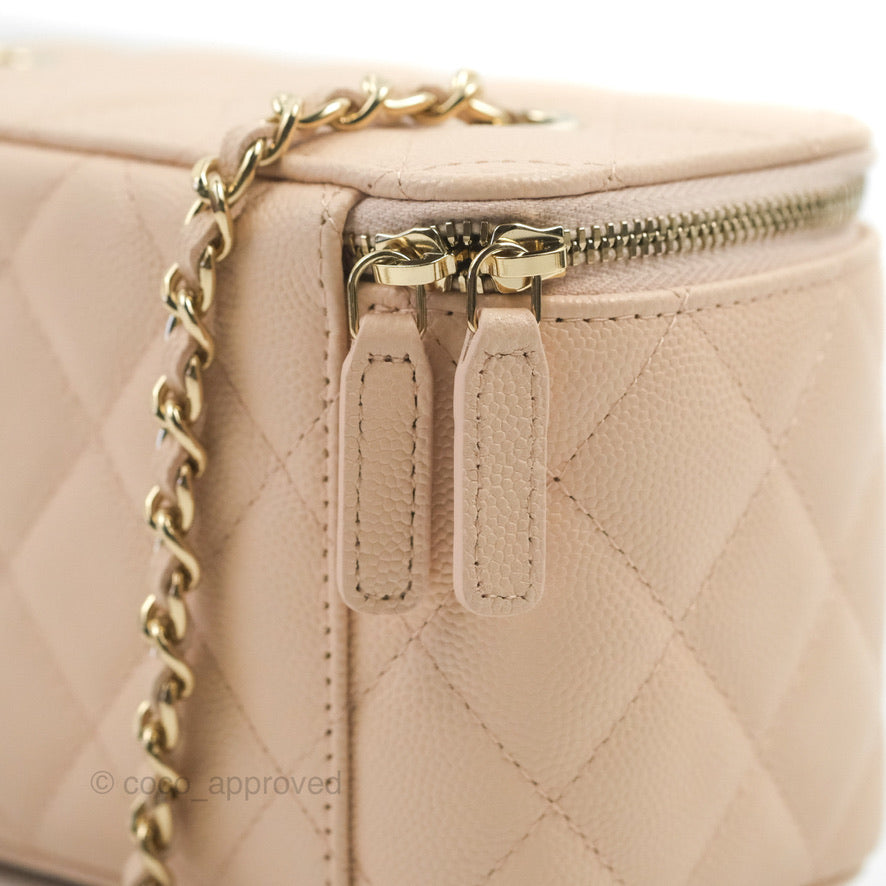 Chanel Classic Vanity with Chain Light Pink Caviar Gold Hardware