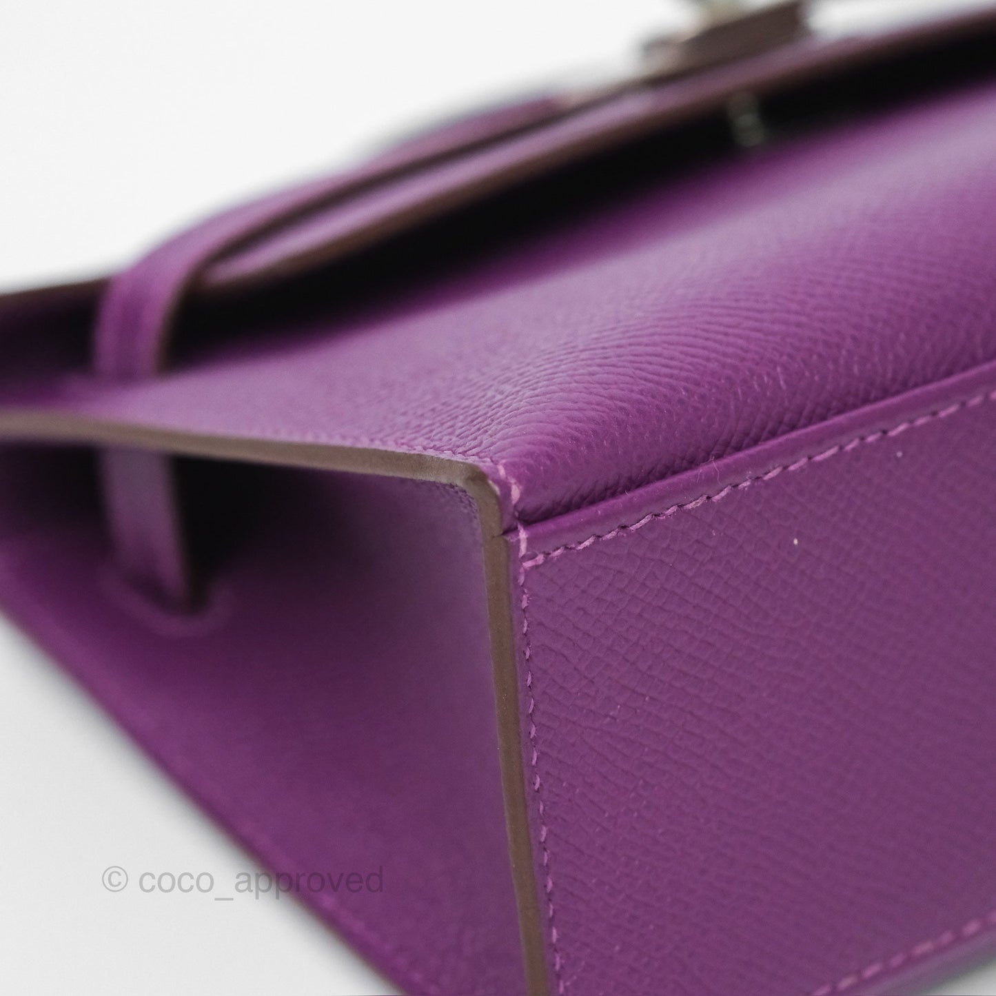 Hermès Kelly Pochette Clutch Anemone Epsom Palladium Hardware
