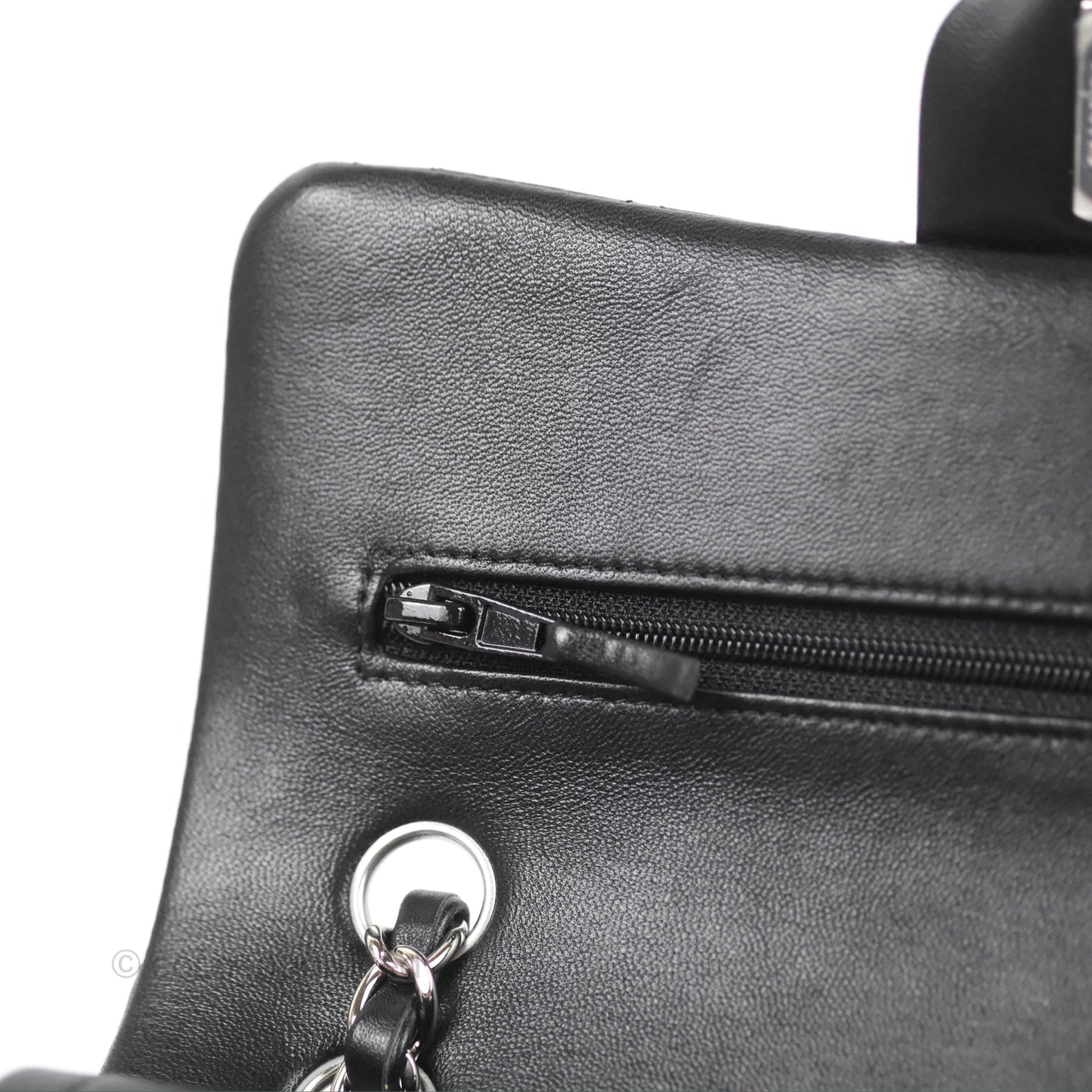 Chanel Small Classic Quilted Flap Black Lambskin Silver Hardware