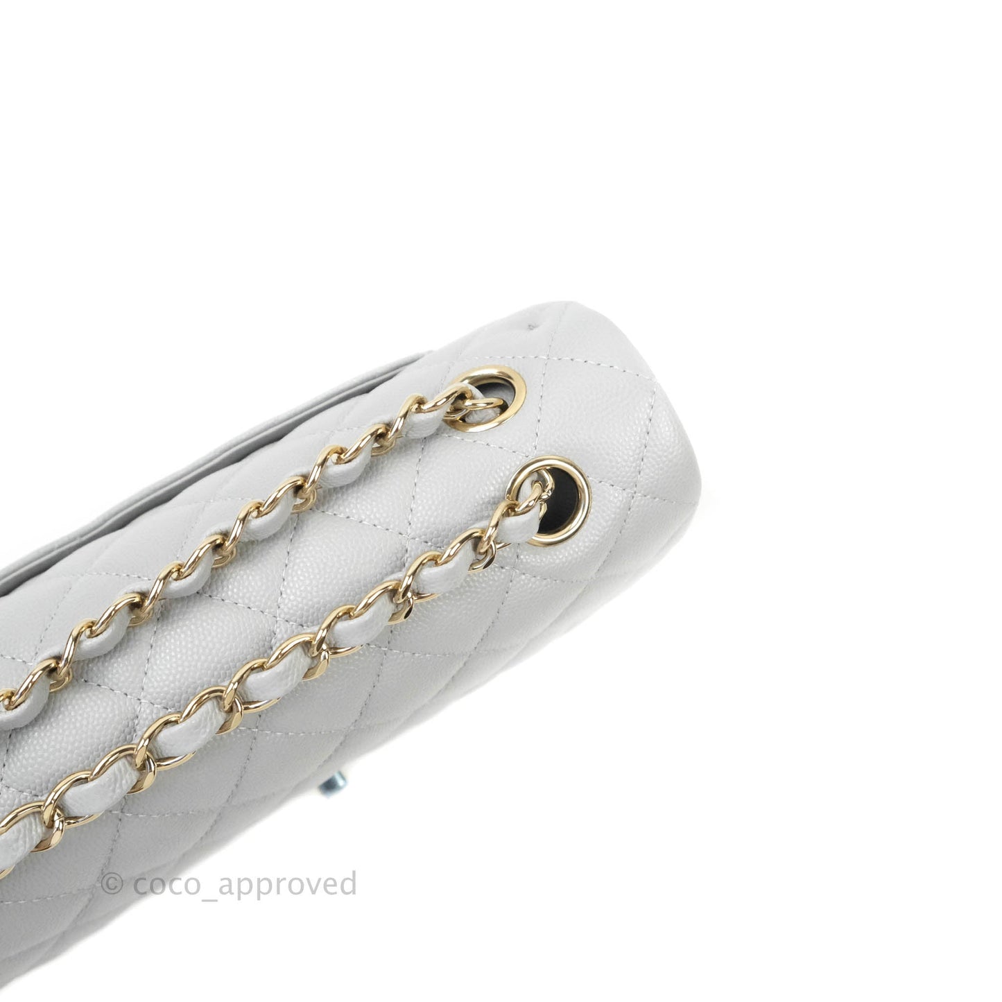 Chanel Classic Small S/M Flap Grey Caviar Gold Hardware