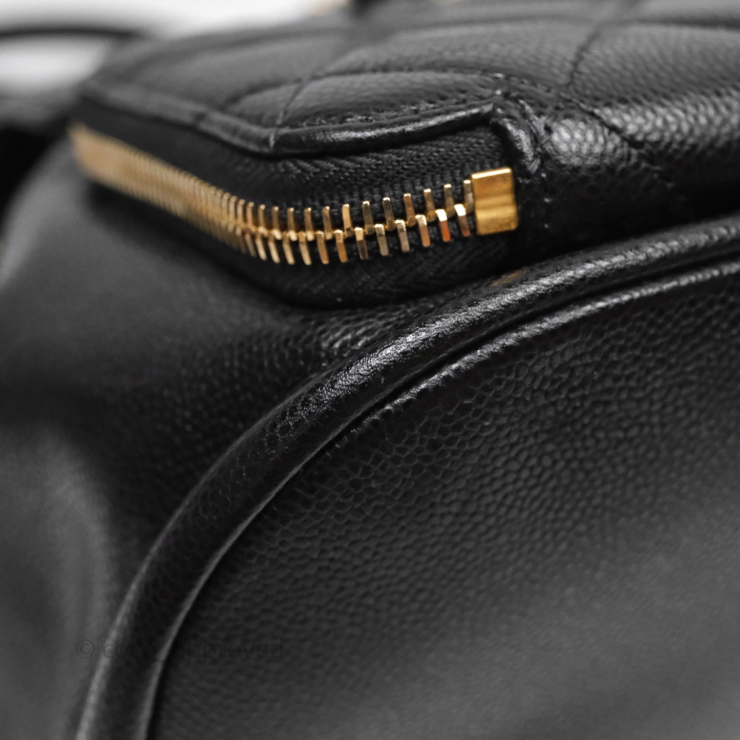 Chanel Quilted Business Affinity Backpack Black Caviar Light Gold Hardware