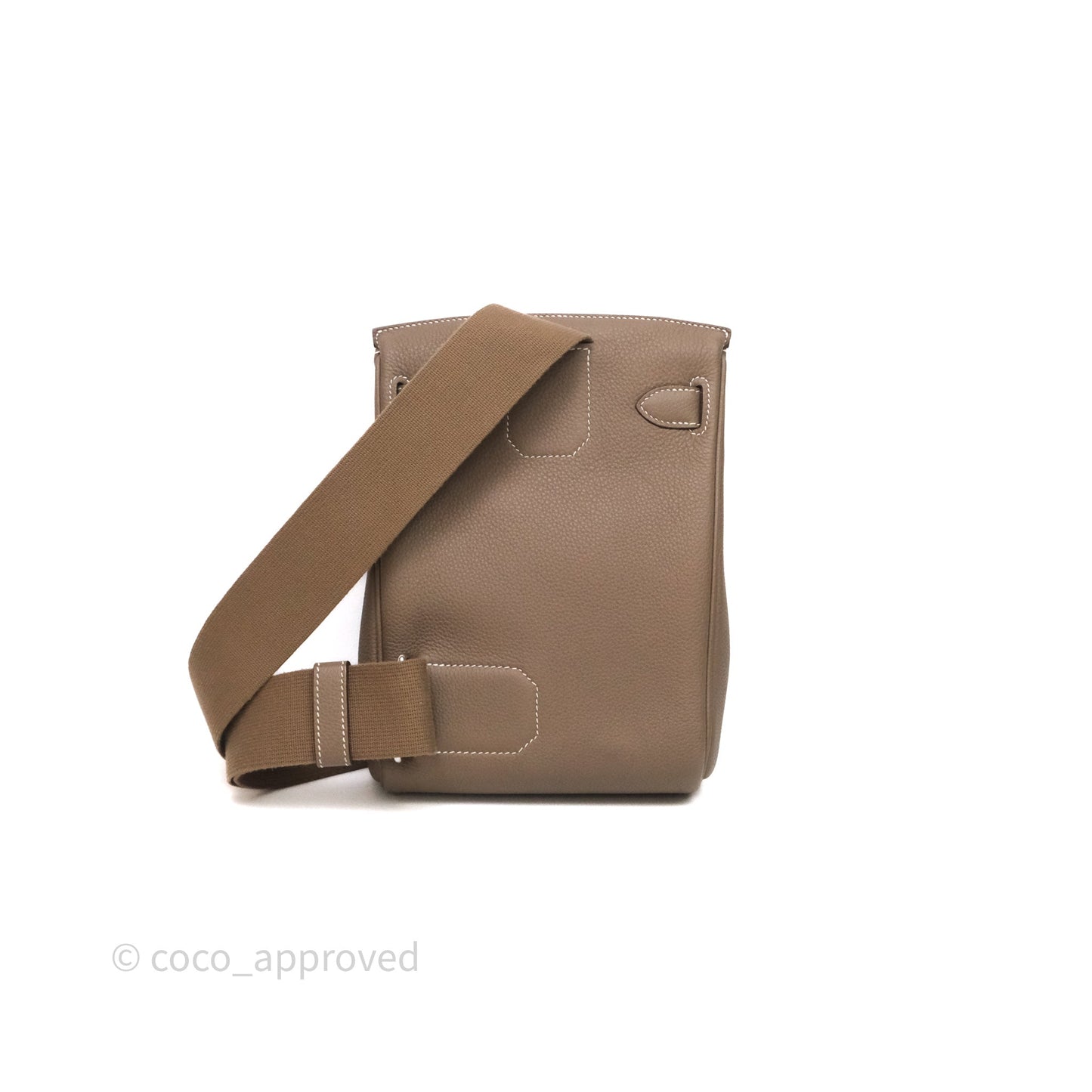 Hermès Hac a Dos PM Backpack Etoupe 18 Togo Palladium Hardware