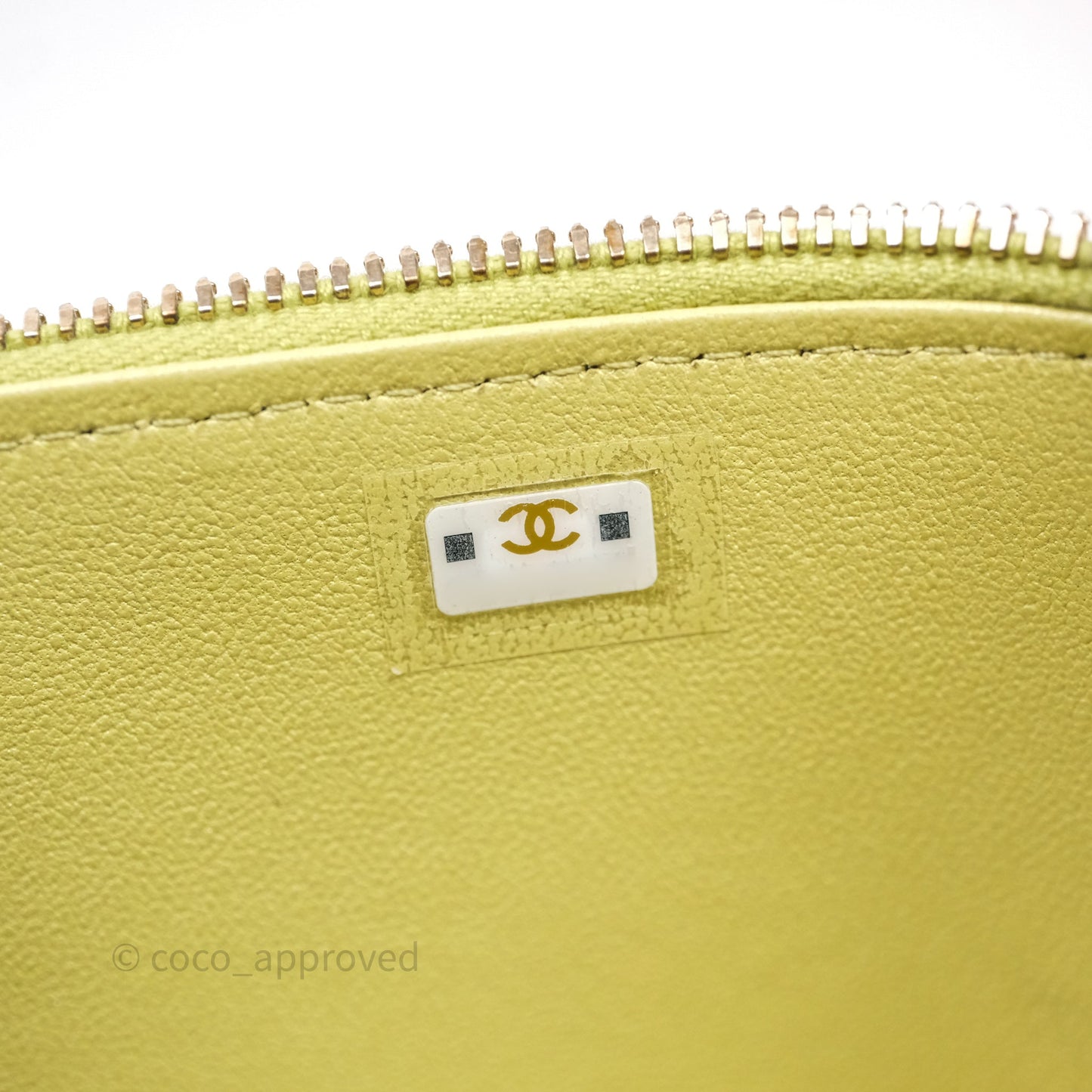 Chanel Quilted Vanity With Chain Lambskin Green Gold Hardware