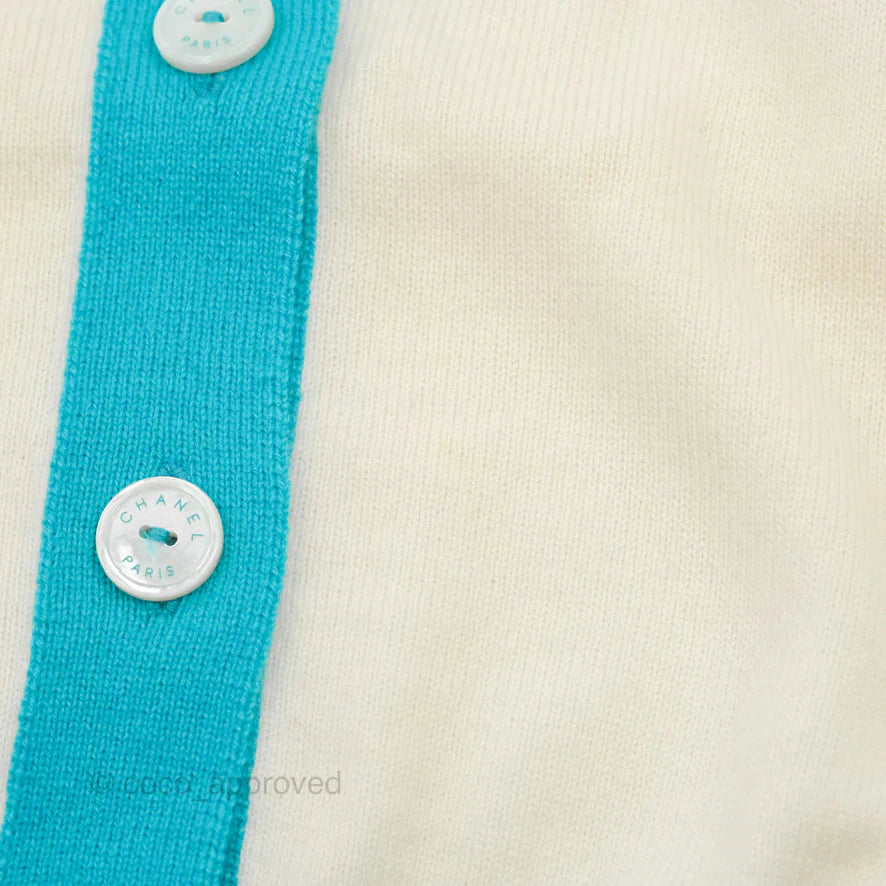 Chanel CHA-NEL Two-tone Cashmere Cardigan Runway 2019SS Size 34