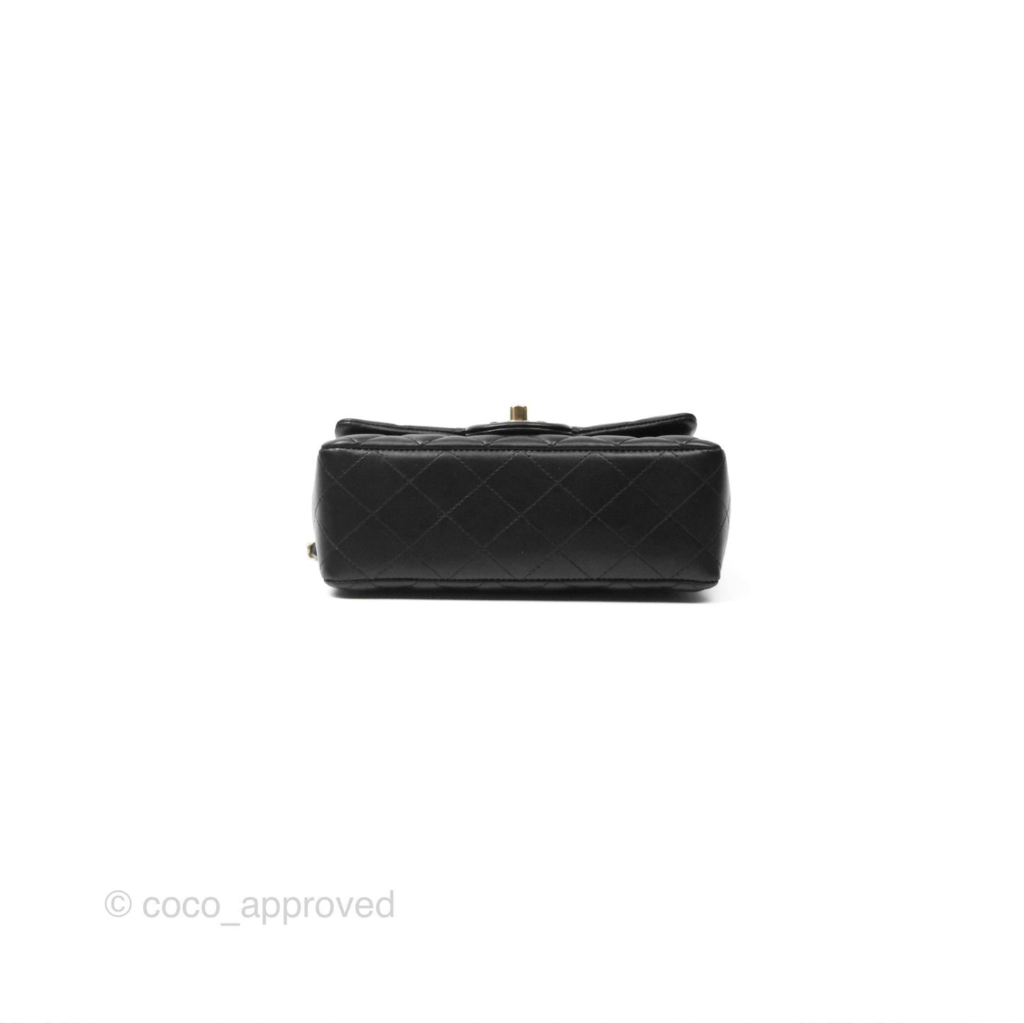 Chanel Mini Rectangular Quilted Black Lambskin Gold Hardware