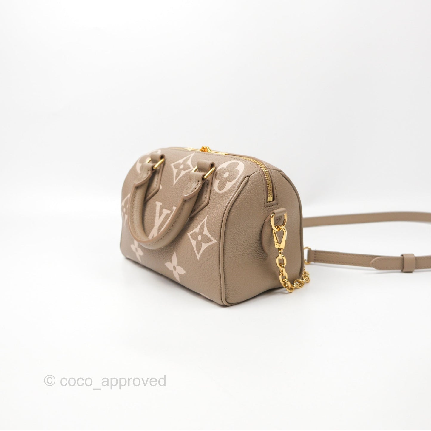 Louis Vuitton Speedy Bandoulière 20 Monogram Empreinte Tourterelle/Cream