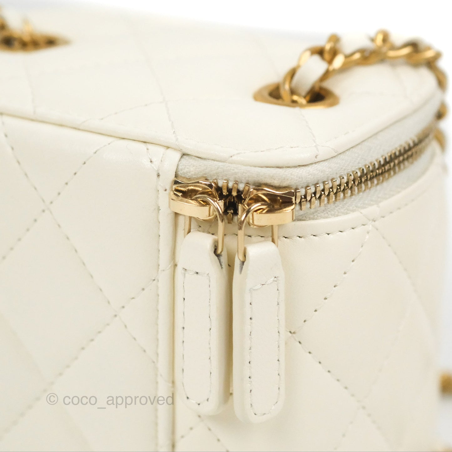 Chanel Mini Pearl Crush Vanity With Chain White Gold Hardware