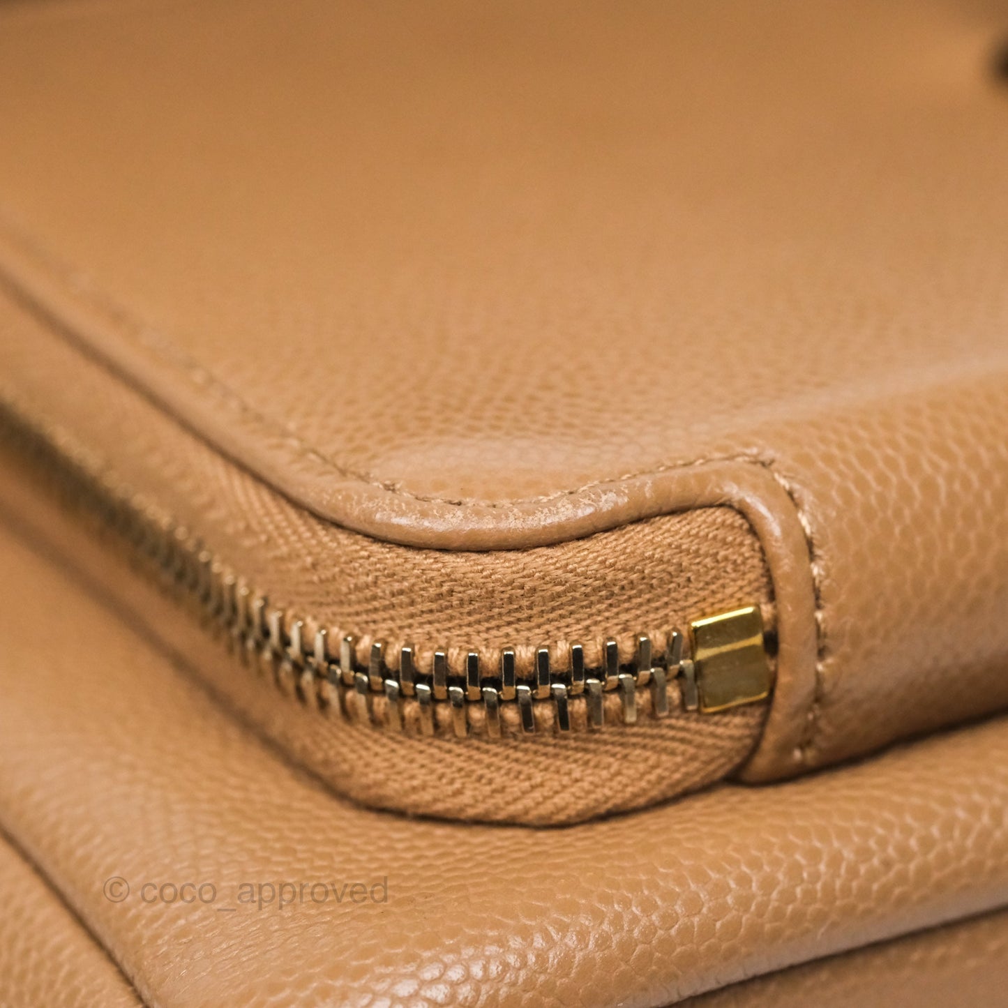 Chanel Quilted Medium Business Affinity Flap Dark Beige Caviar Gold Hardware