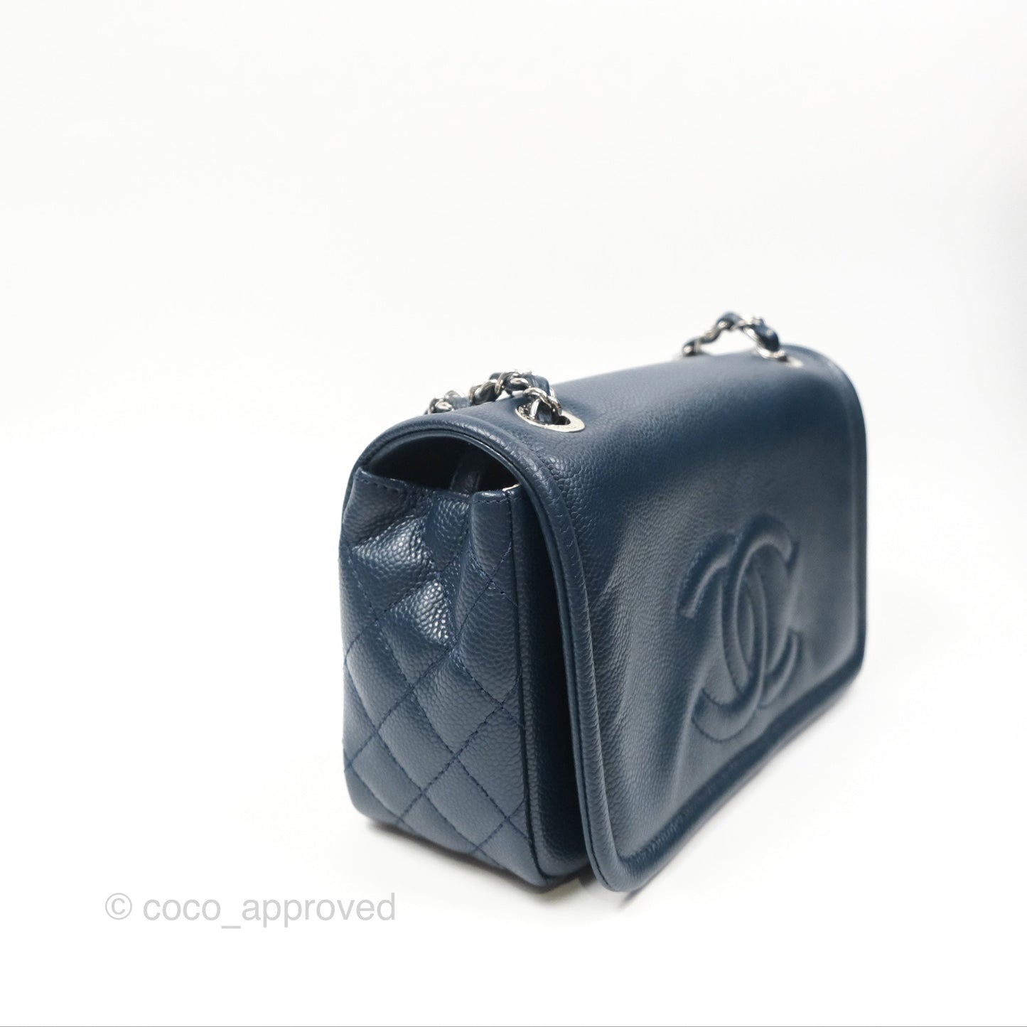 Chanel Medium Timeless CC Flap Bag Navy Caviar Silver Hardware