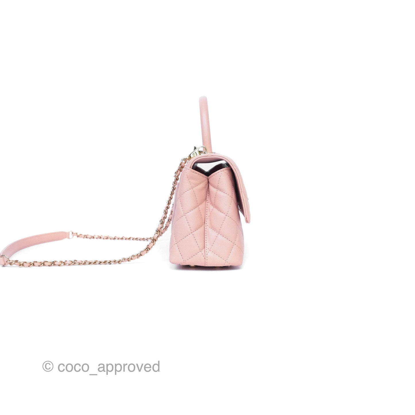 Chanel Small Coco Handle Pink Caviar Gold Hardware
