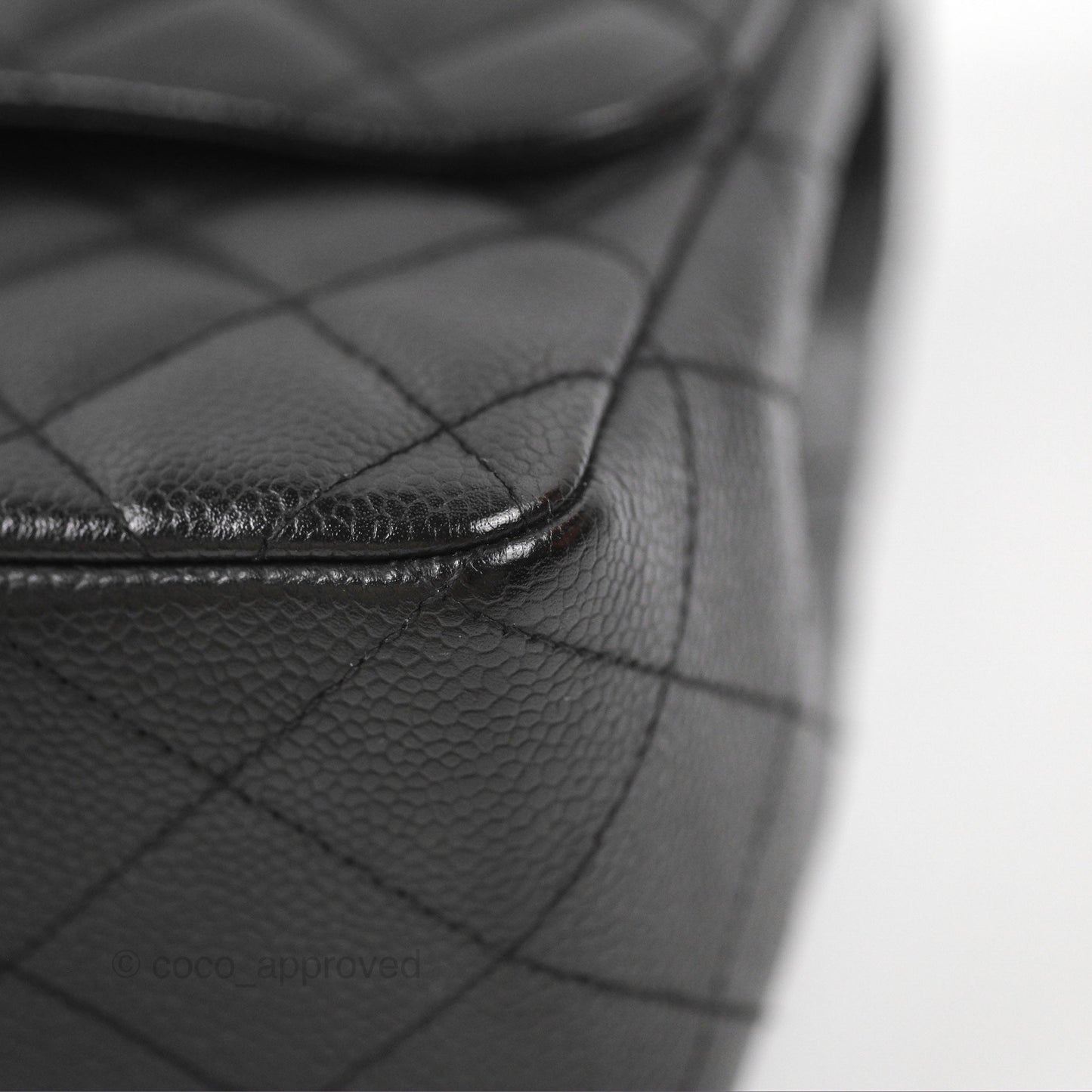 Chanel Jumbo Single Flap Quilted Black Caviar Silver Hardware