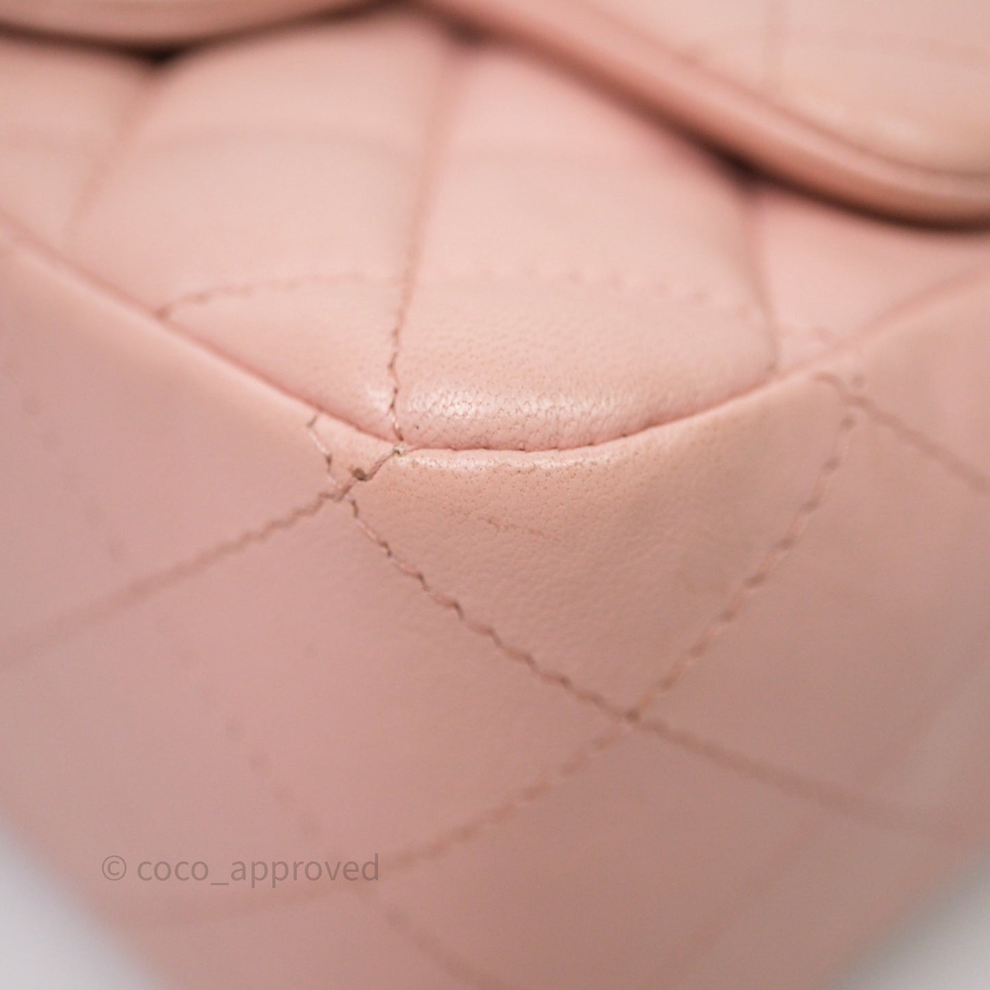 Chanel Mini Square Flap Quilted Pink Lambskin Gold Hardware