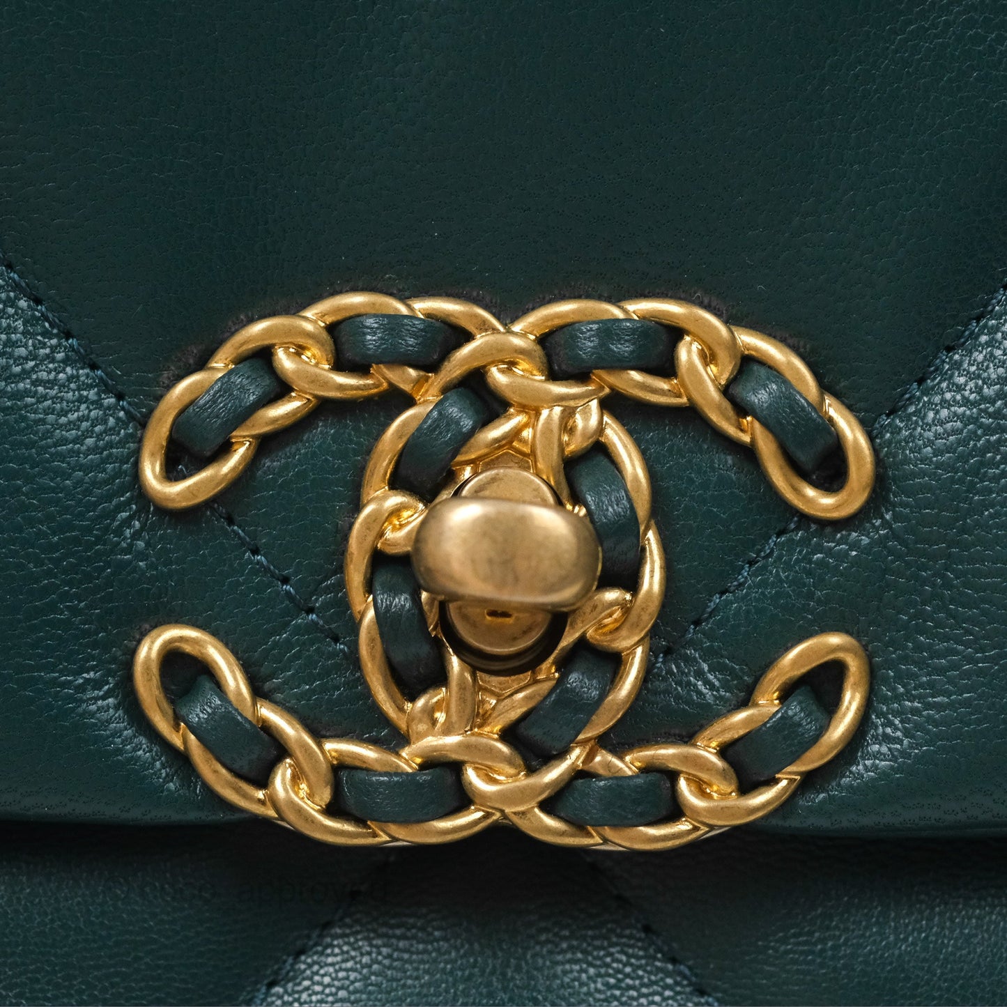 Chanel 19 Medium Green Goatskin Mixed Hardware