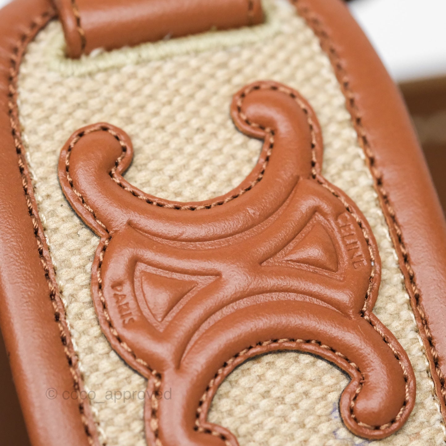 Celine Clea Triomphe Sandals Calfskin Vegetal Tanning & Canvas Size 36