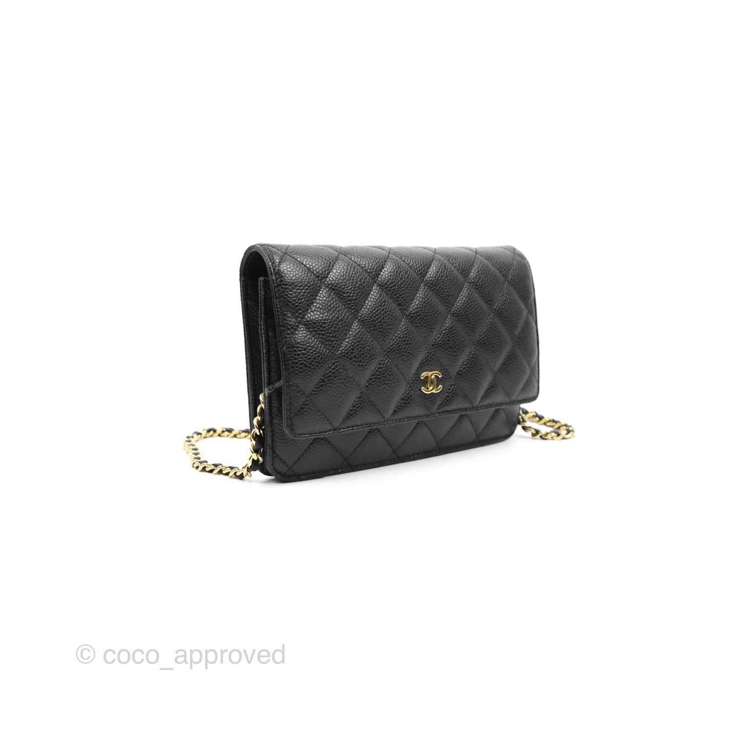 Chanel Quilted Classic WOC Black Caviar Gold Hardware