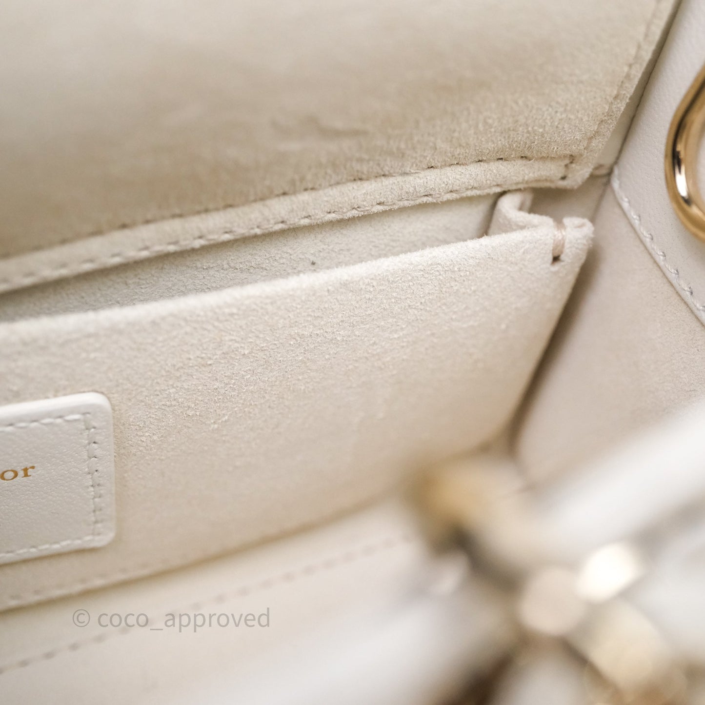Christian Dior Mini Lady D-Joy White Light Gold Hardware