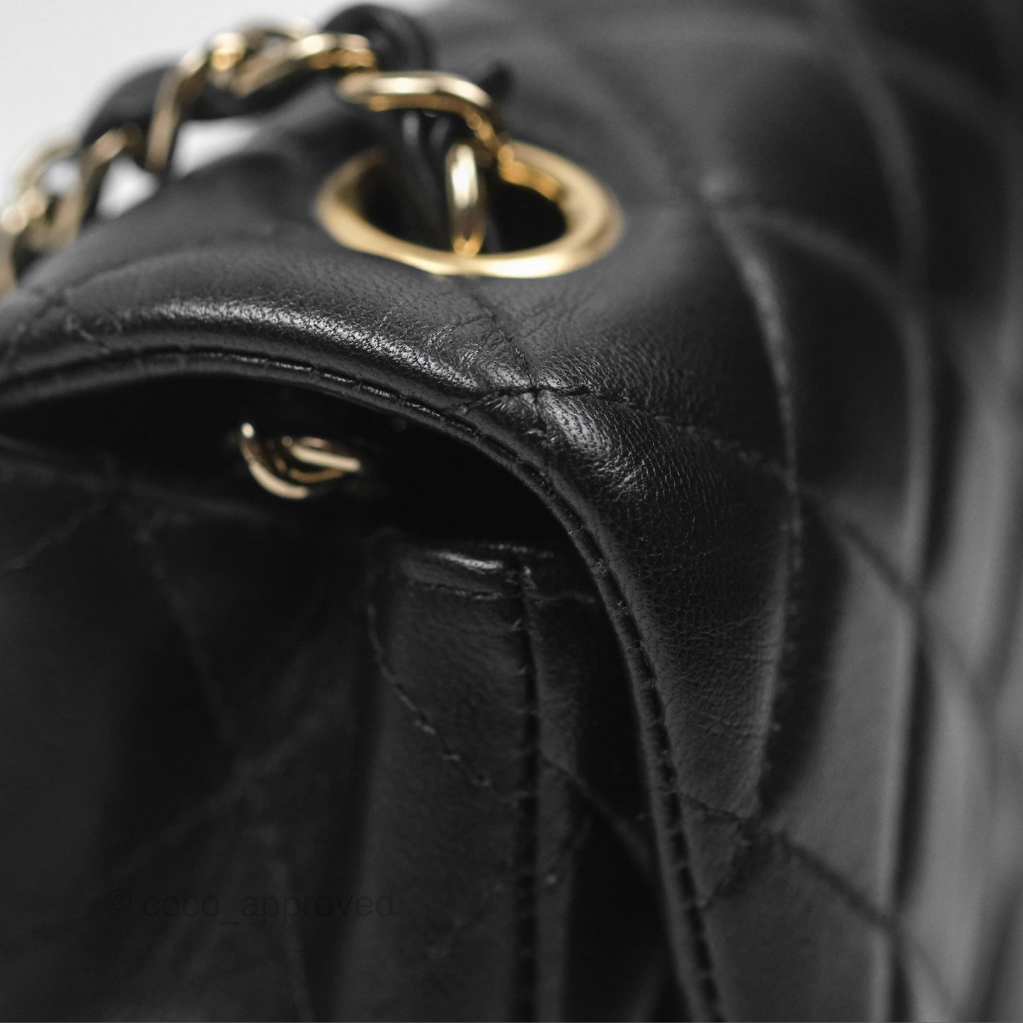 Chanel Quilted Mini Rectangular Flap Black Lambskin Gold Hardware