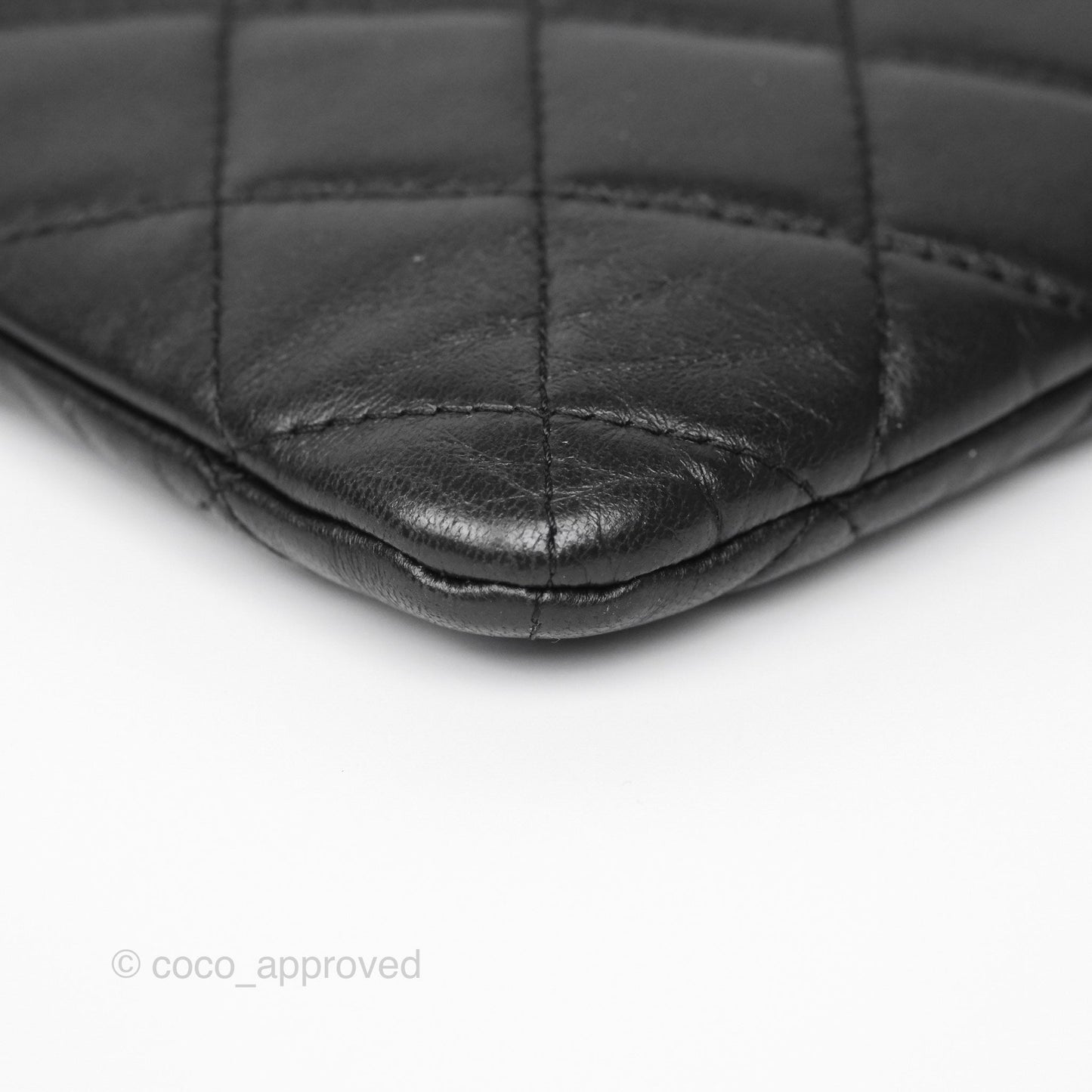 Chanel Flap O Case Clutch Black Lambskin Silver Hardware