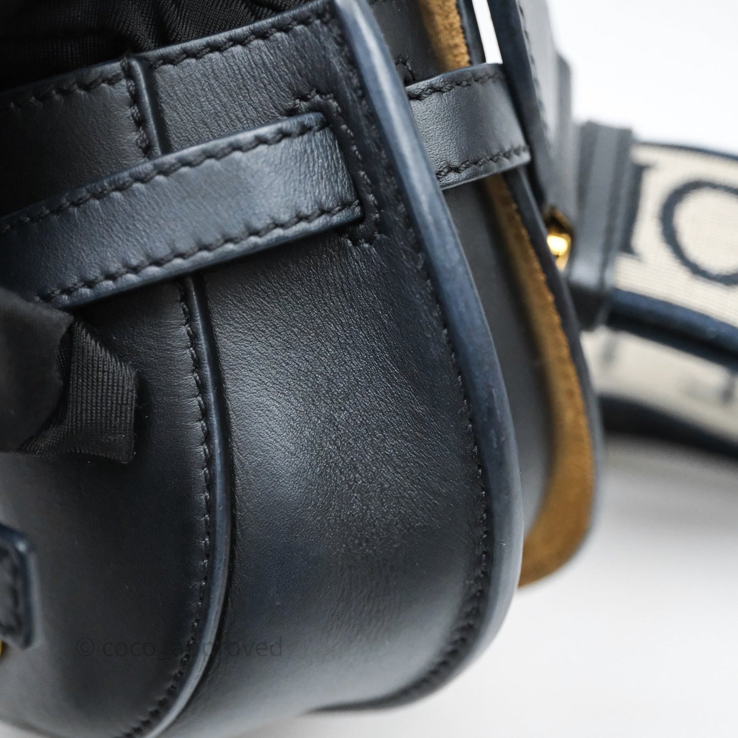 Loewe Mini Gate Dual Bag in Soft Calfskin & Jacquard Strap Black