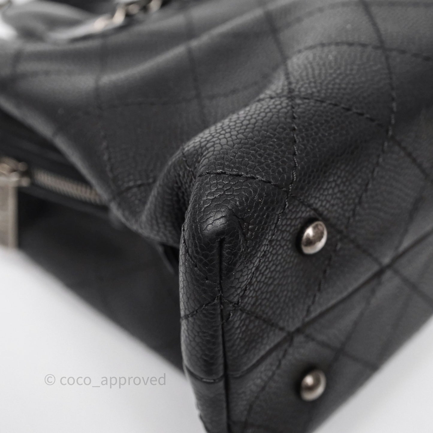 Chanel Quilted Shopping Tote Black Caviar Ruthenium Hardware