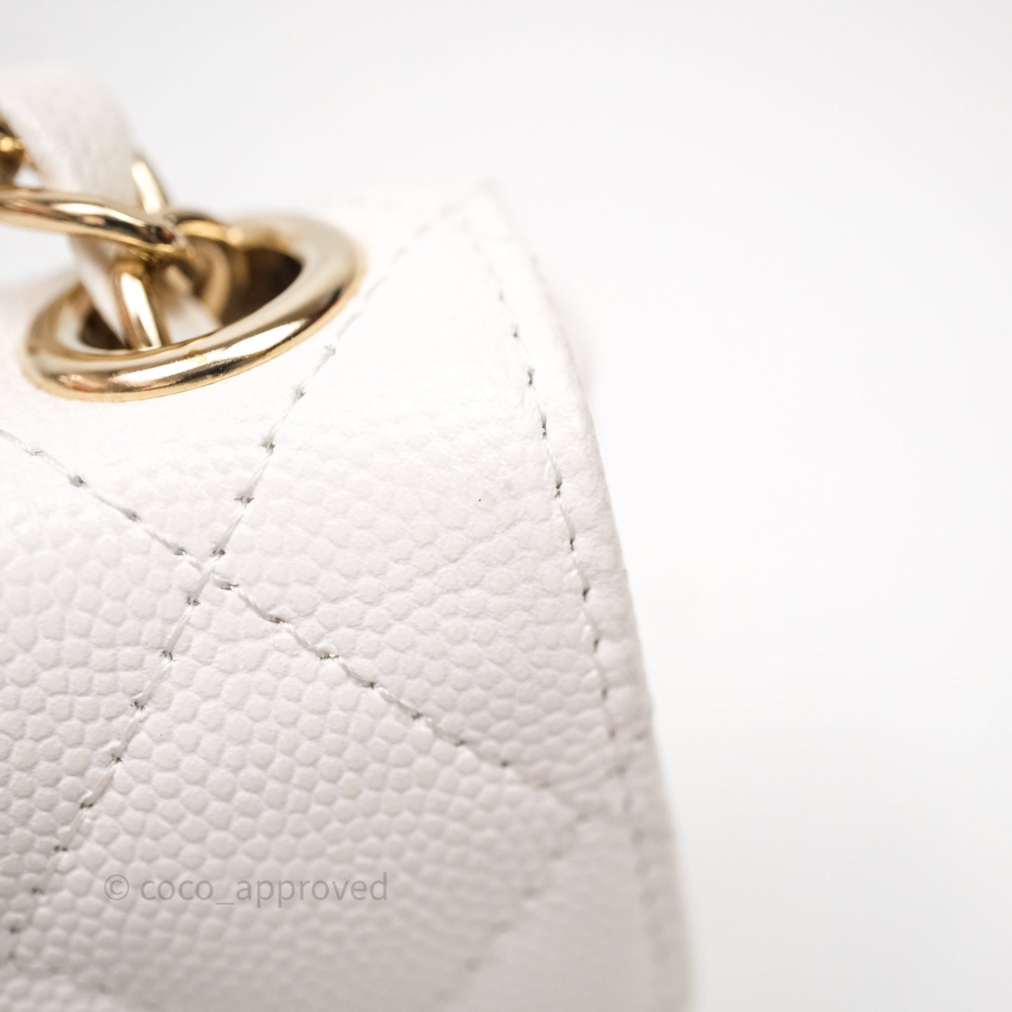 Chanel Mini Flap Belt Bag Caviar White Gold Hardware