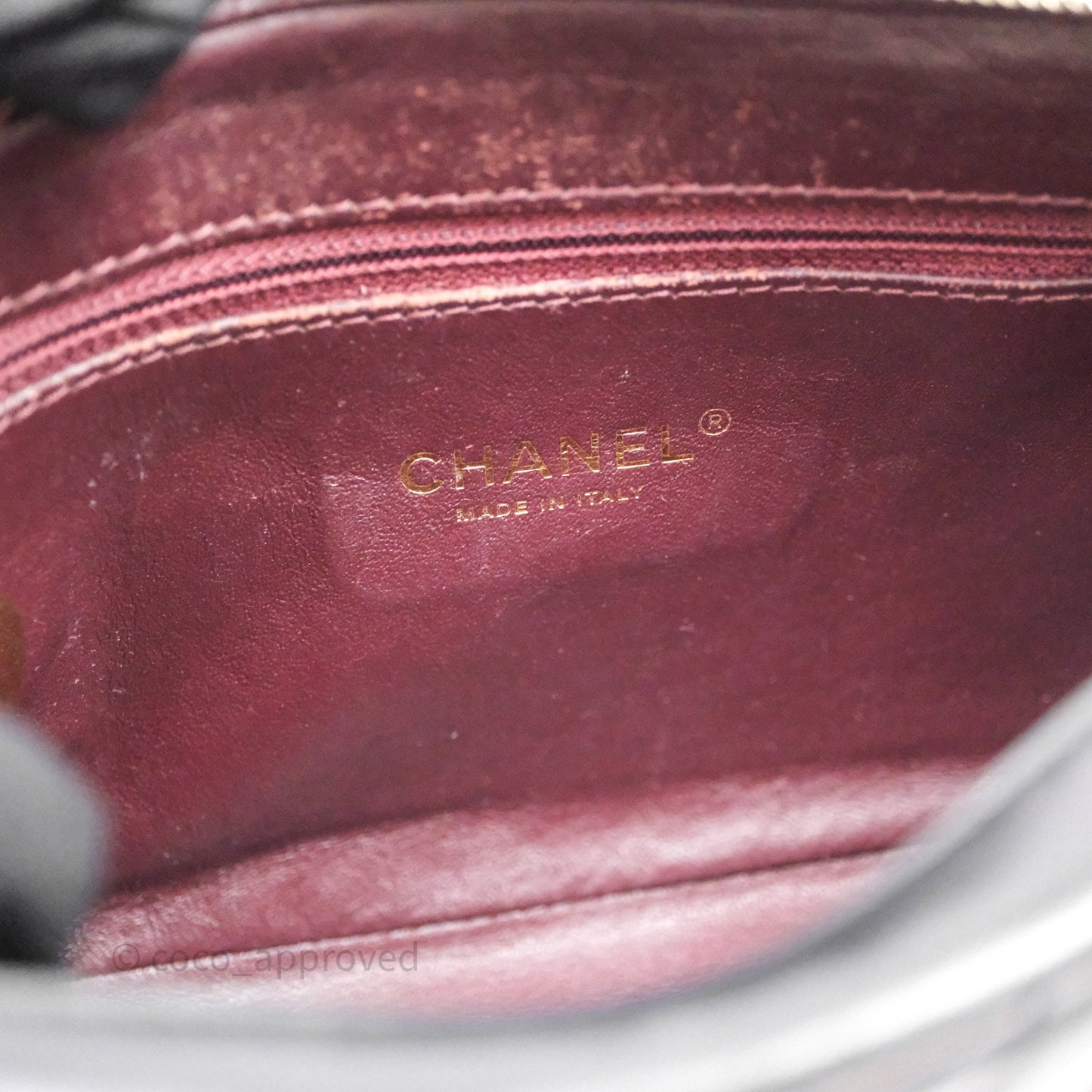 Chanel Chevron Camera Bag Black Lambskin Gold Hardware