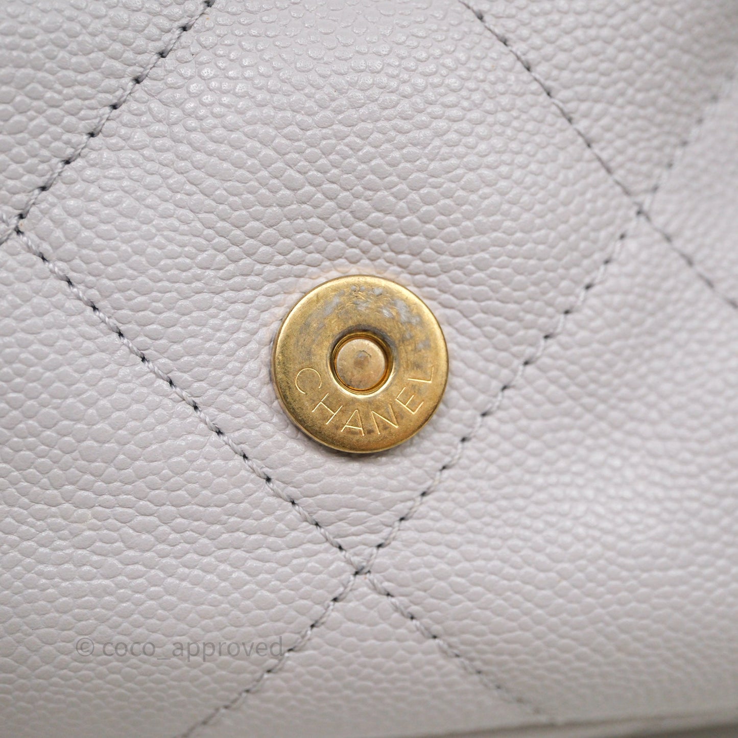 Chanel Double Pocket Hobo Bag Grey Caviar Aged Gold Hardware