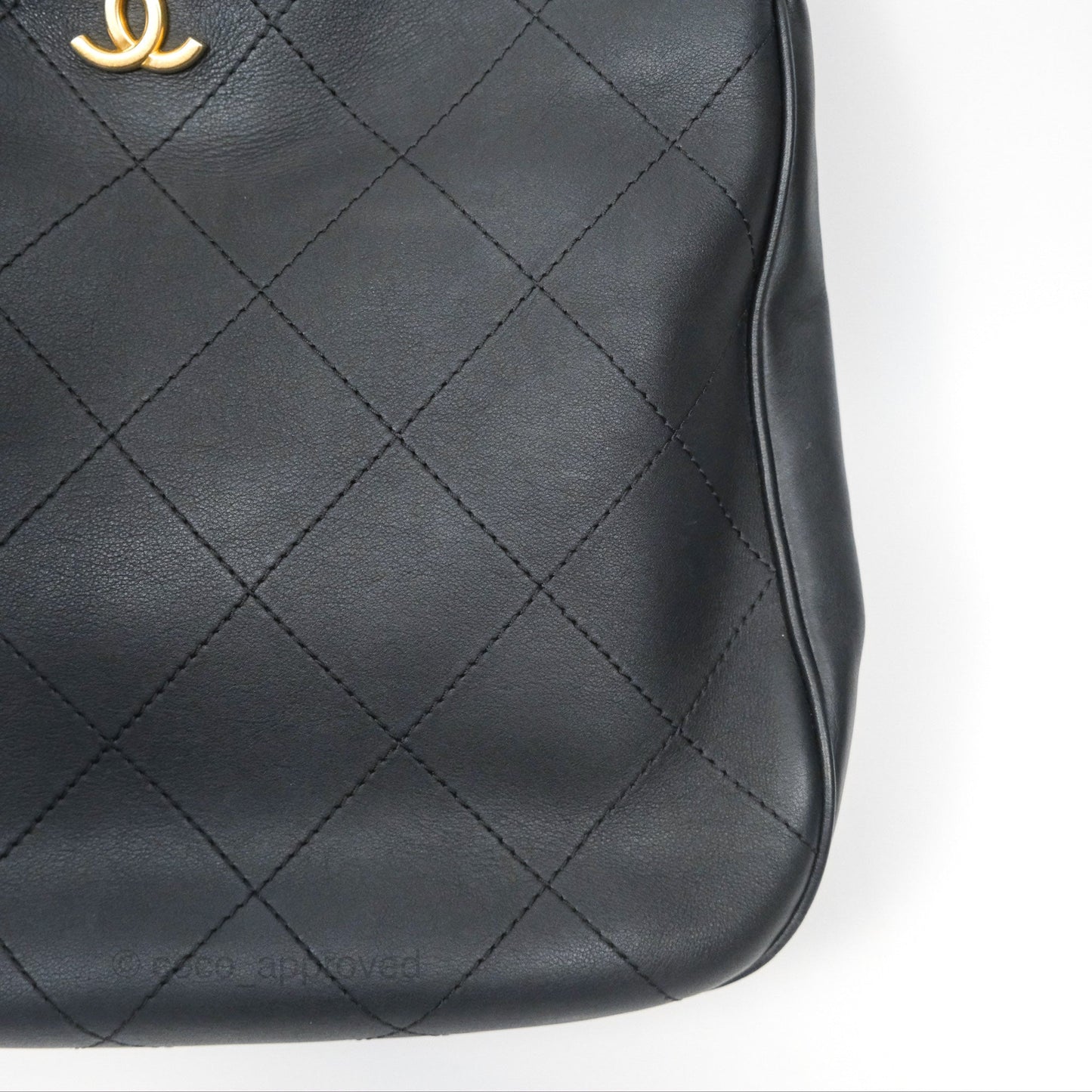 Chanel Large Hobo Tote Lambskin Black Aged Gold Hardware