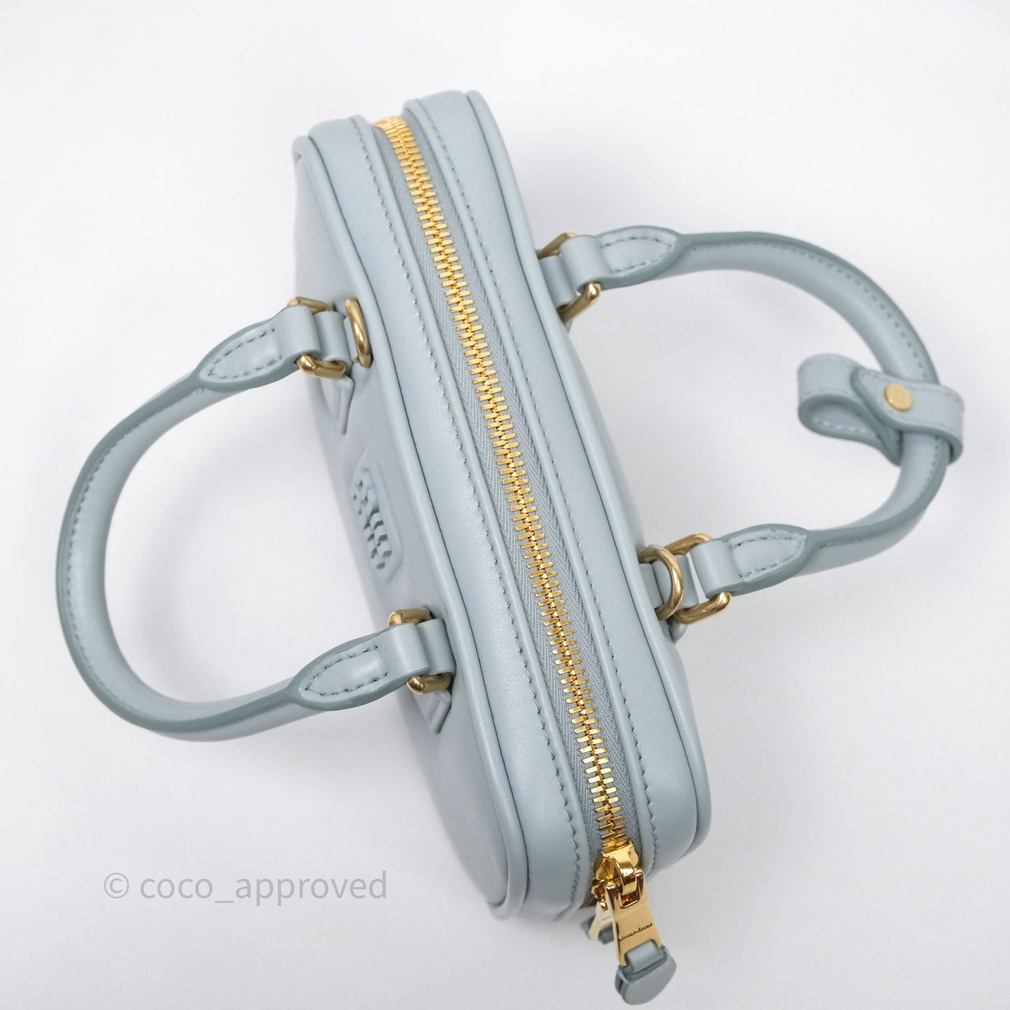 Miu Miu Arcadie Mini Bag Lago Blue Gold Hardware