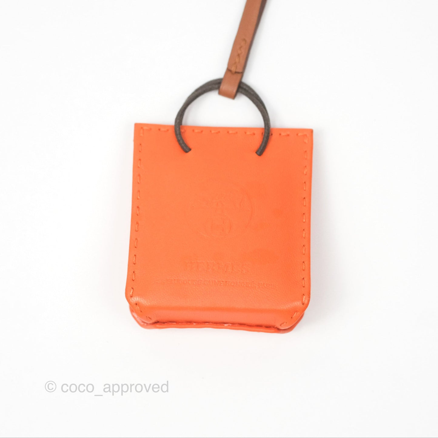 Hermès Orange Shopping Bag Charm