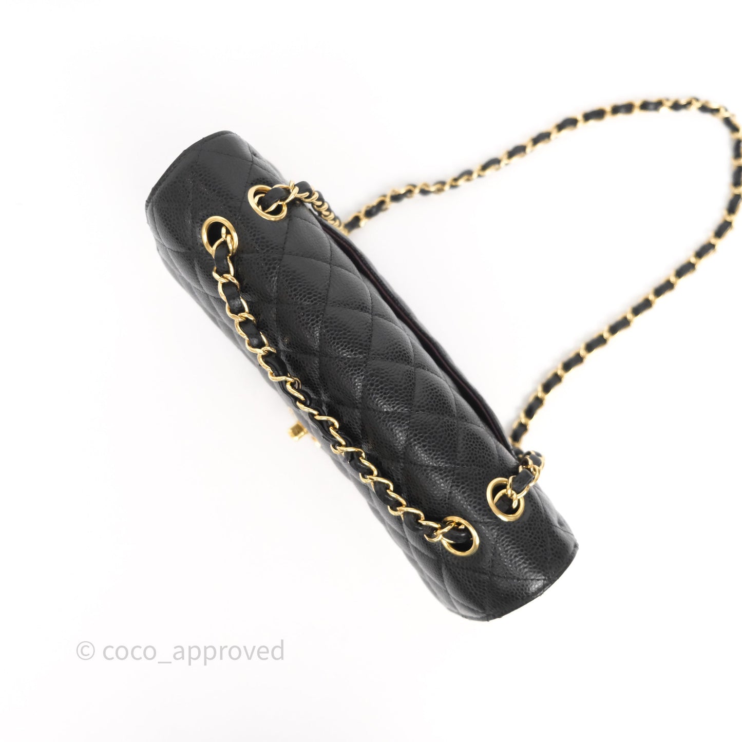 Chanel Classic M/L Medium Flap Quilted Black Caviar Gold Hardware