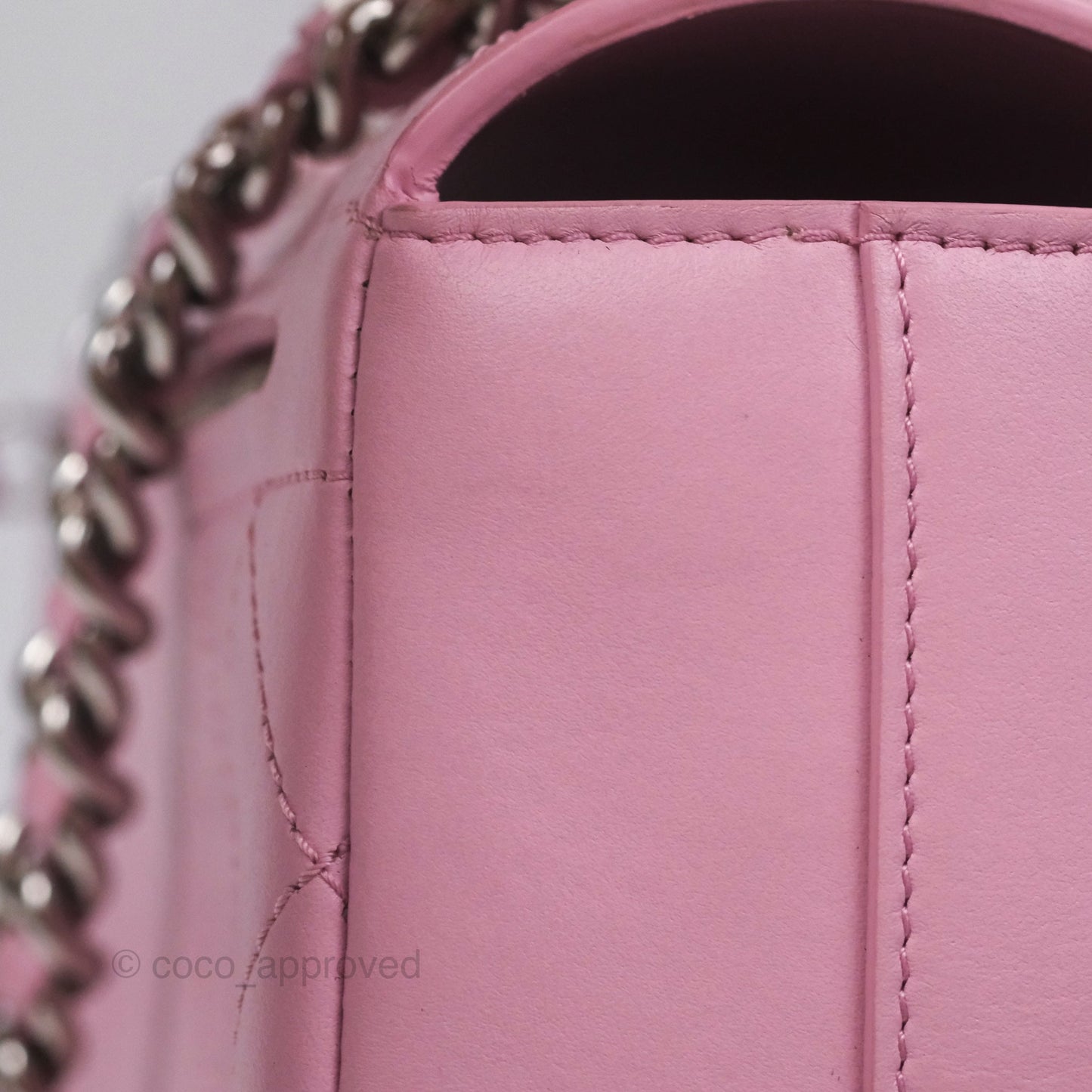 Chanel Stitched Ring My Bag Flap Crossbody Pink Calfskin Silver Hardware
