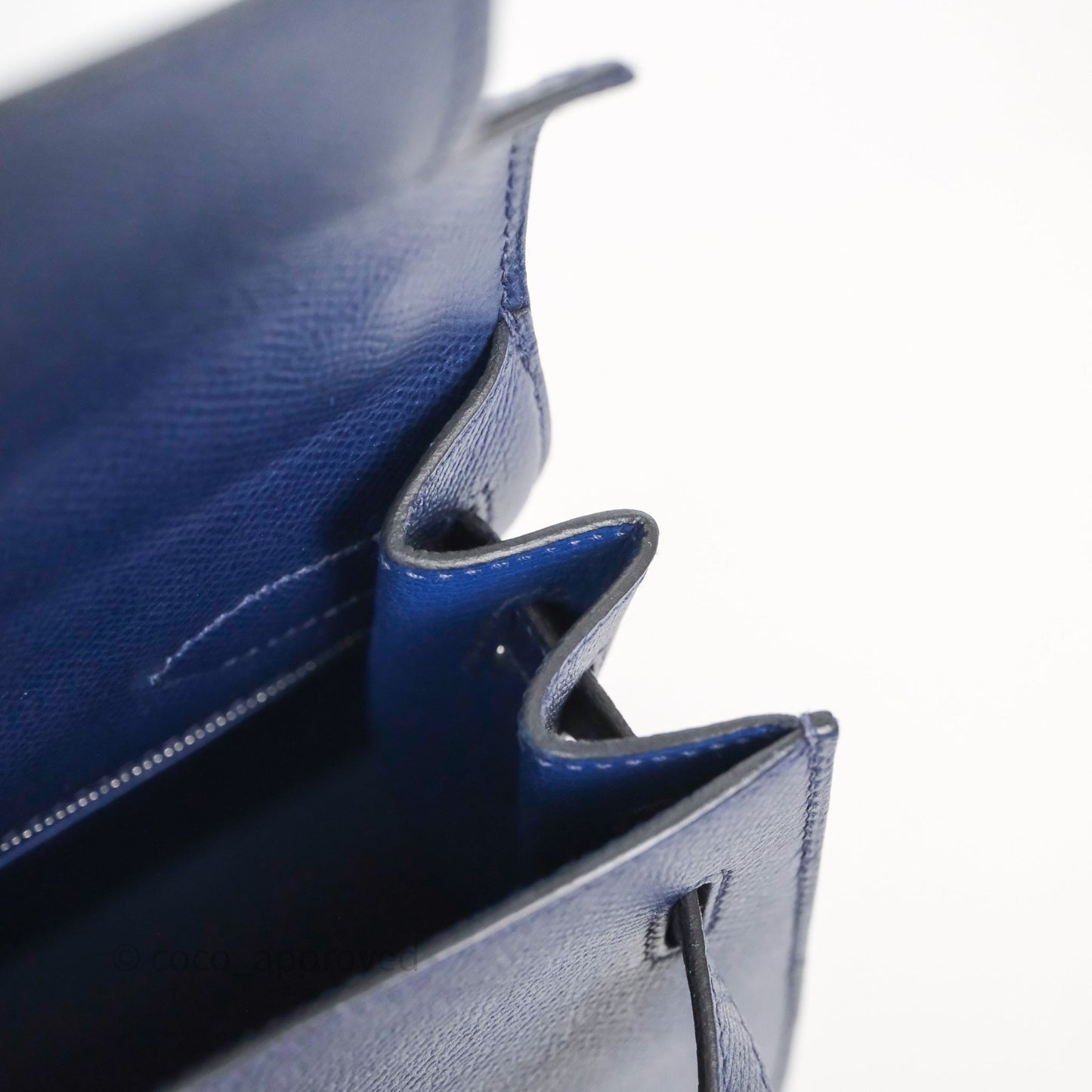 Hermes Kelly 32 Bleu Saphir 73 Epsom Palladium Hardware