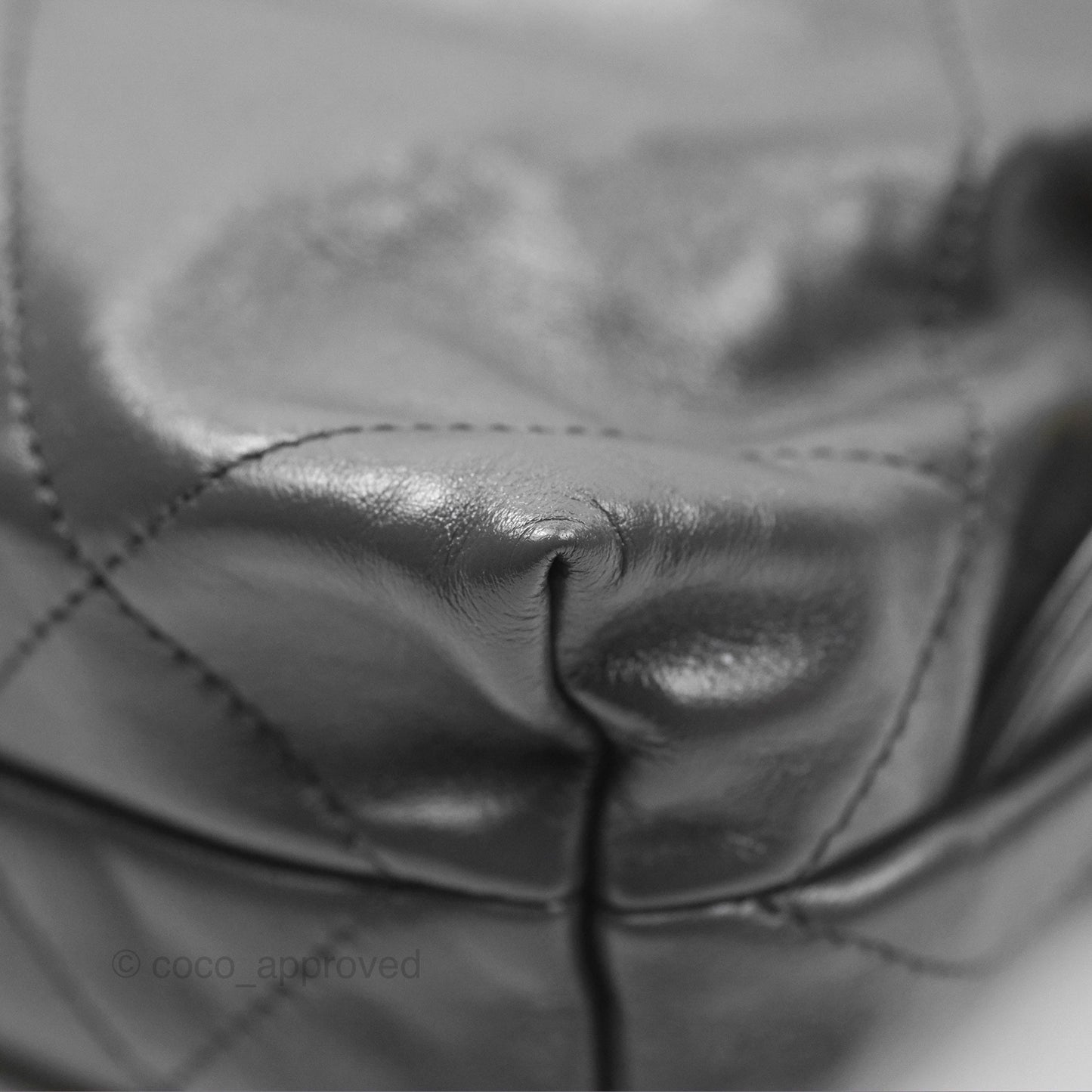 Chanel 22 Small Quilted Backpack Dark Grey Shiny Calfskin