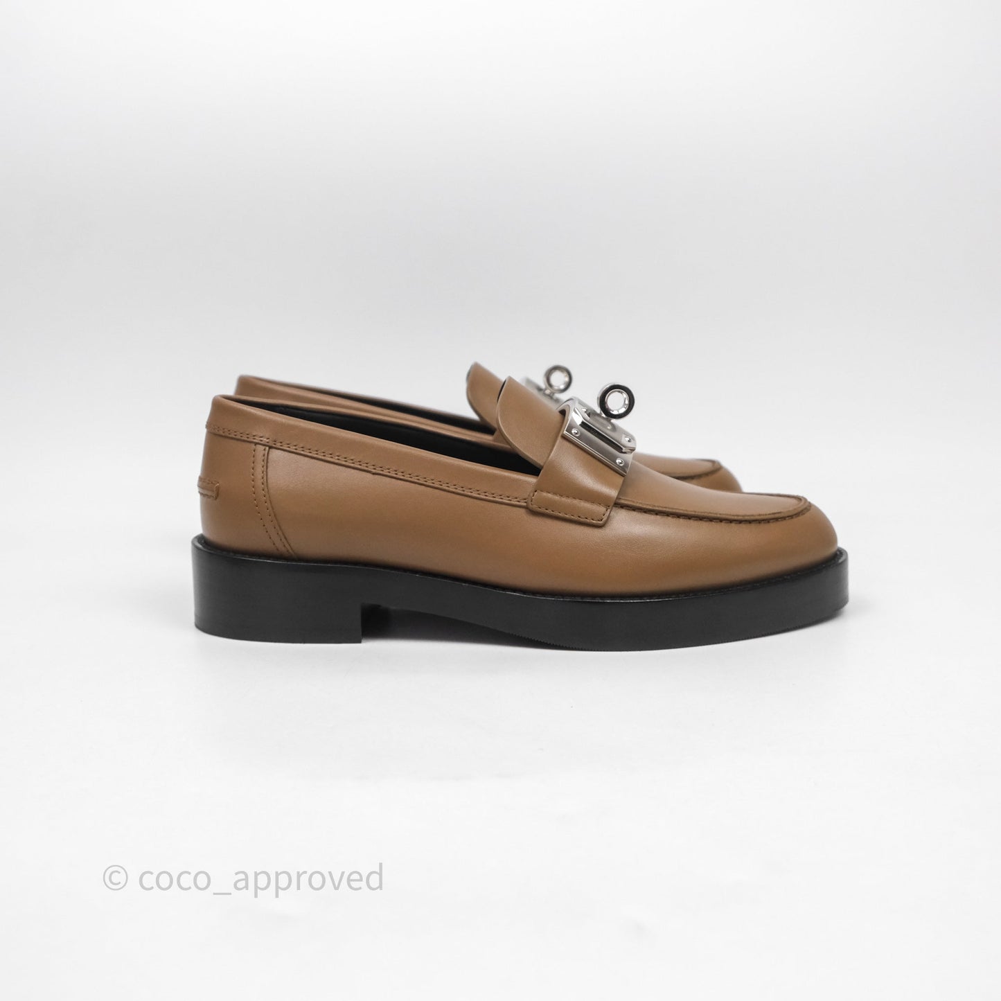 Hermès A Eclair Kelly Loafer Brown Size 38.5