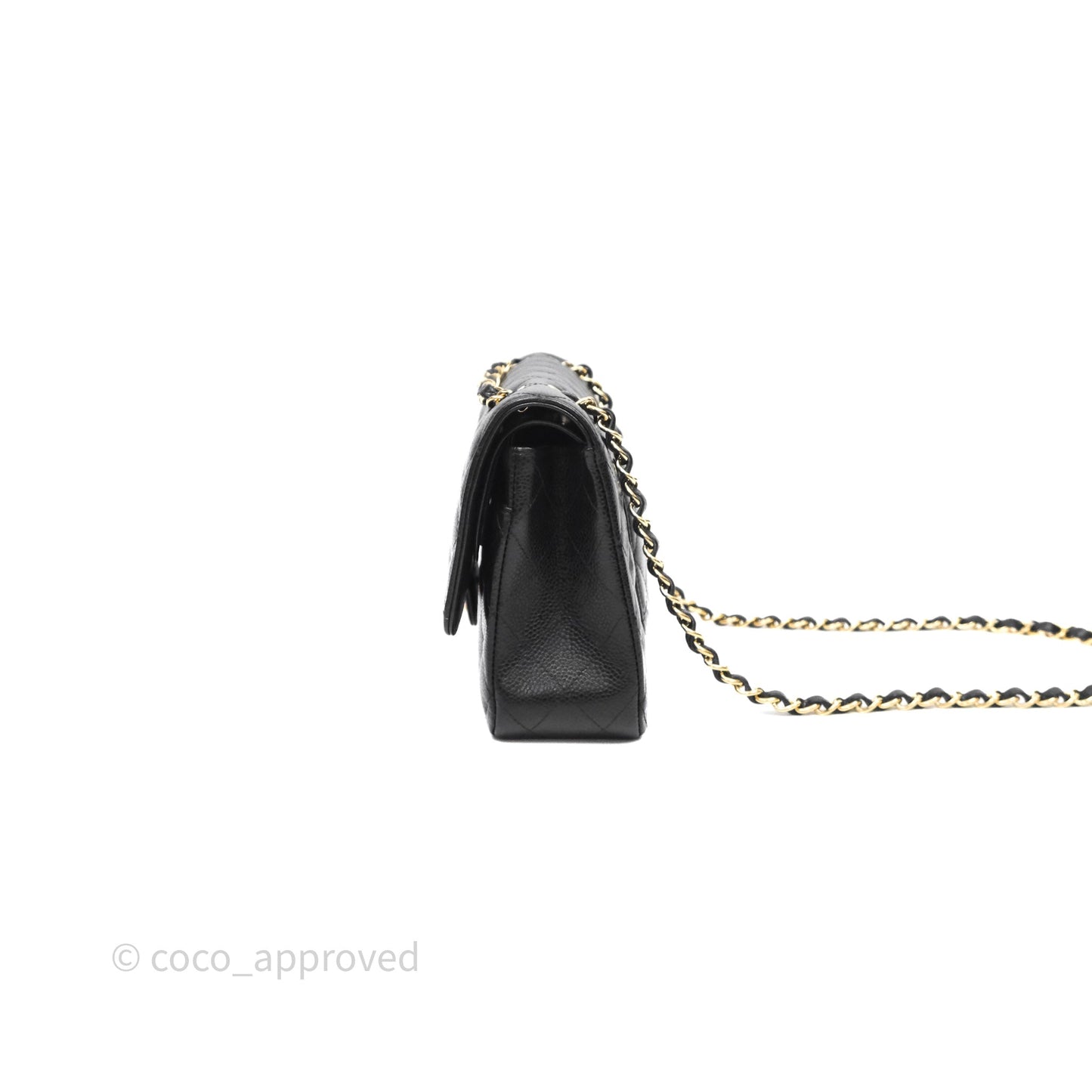 Chanel Classic M/L Medium Flap Quilted Black Caviar Gold Hardware