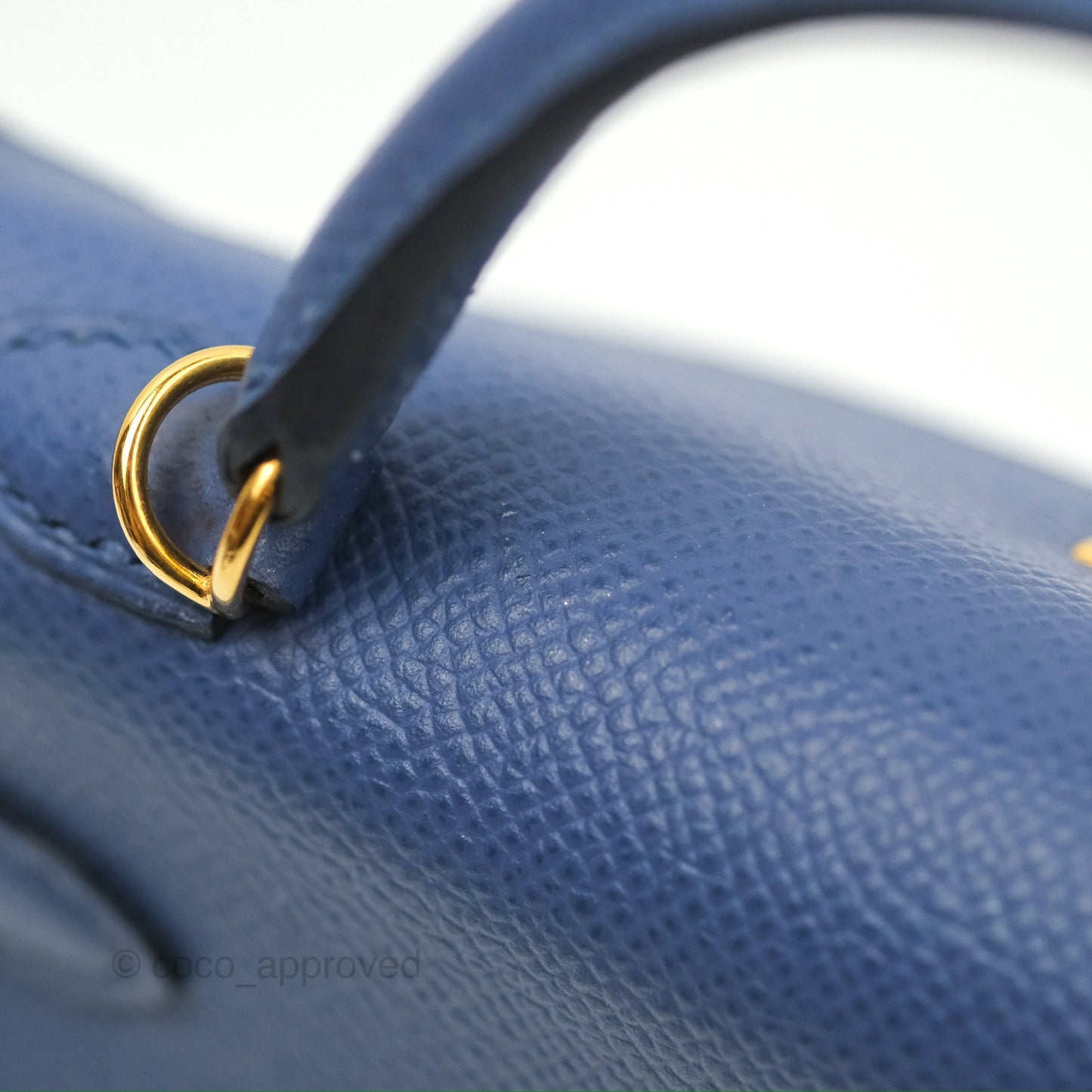 Hermès Mini Kelly II Bleu Brighton Epsom Gold Hardware